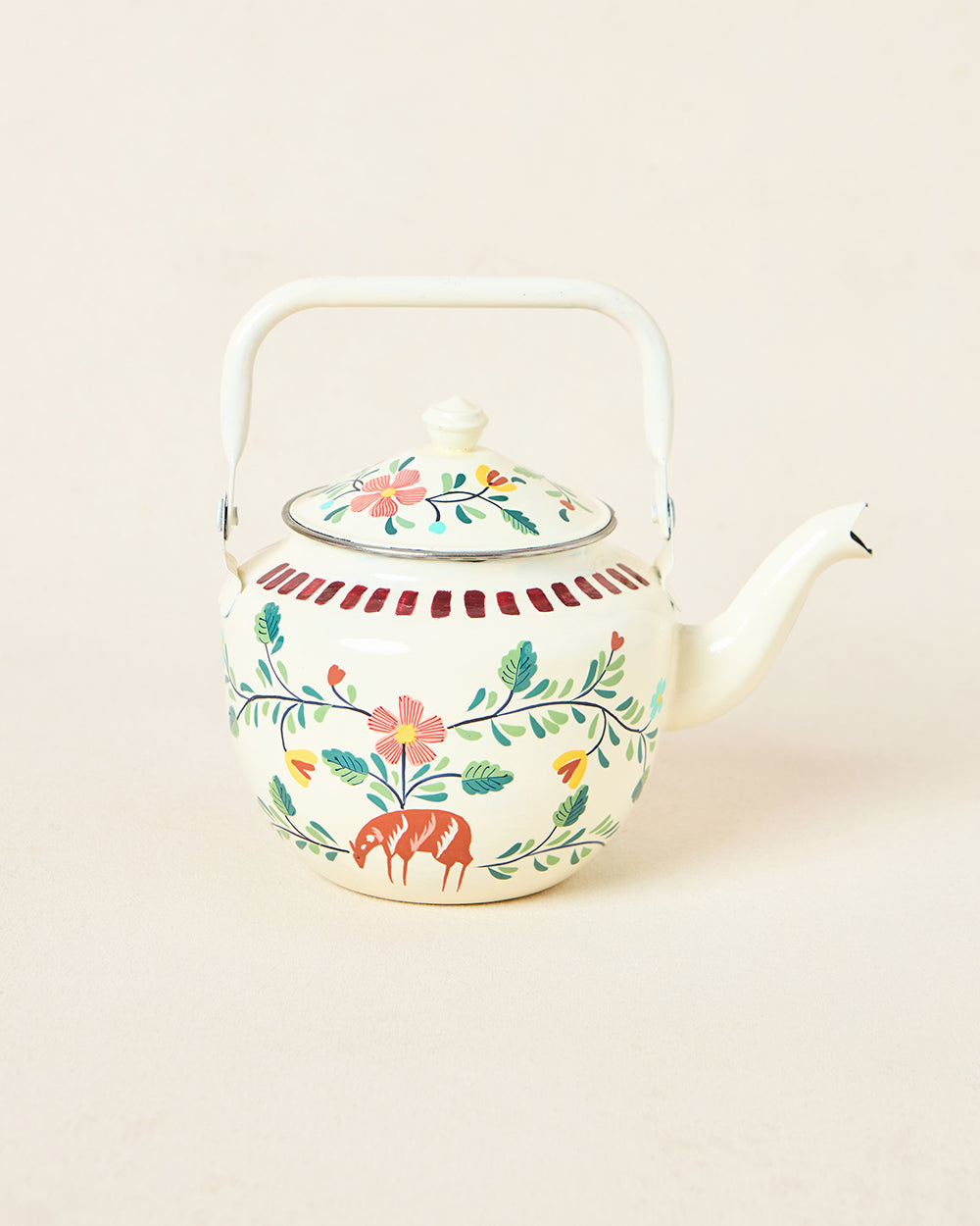 Hangul Hand-painted Kahwah Kettle, Steel-600-ml | Kashmir Trails