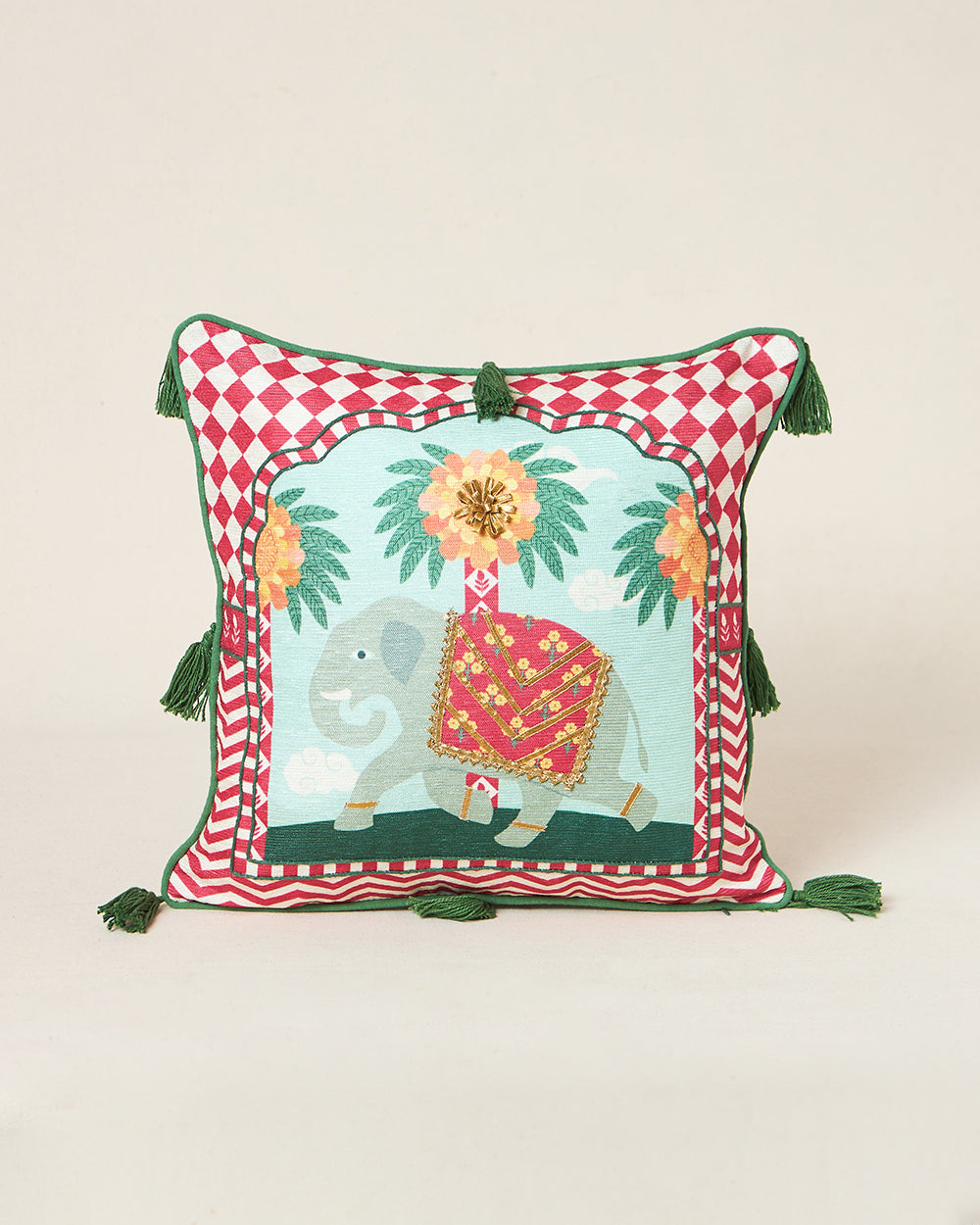 Royal Tusker Cushion Cover, 16" | Palace Memoirs