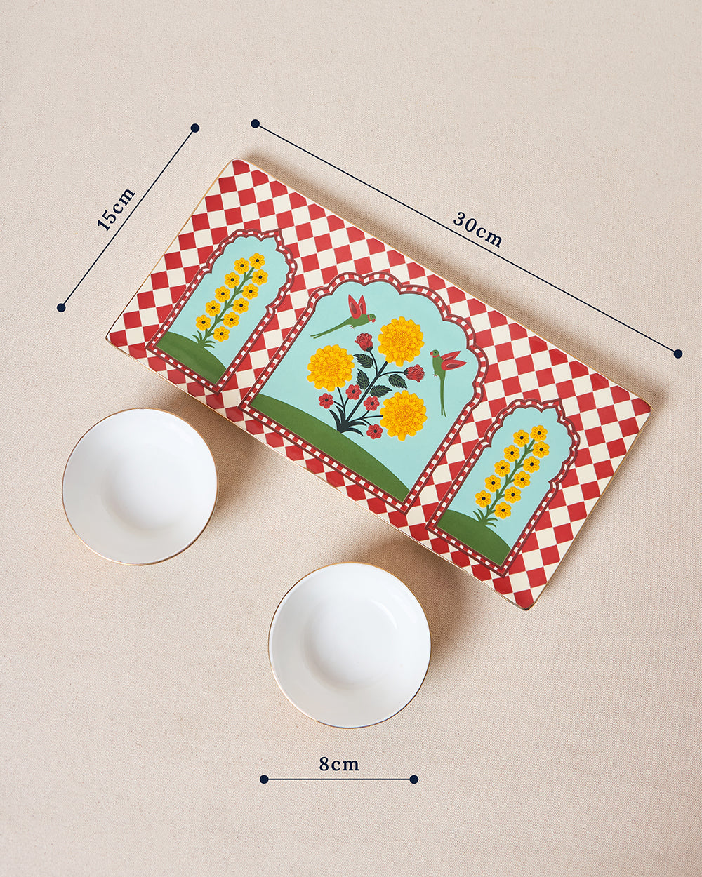 Rani Bagh Chip & Dip Platter Gift Set - Set of 3 | Palace Memoirs