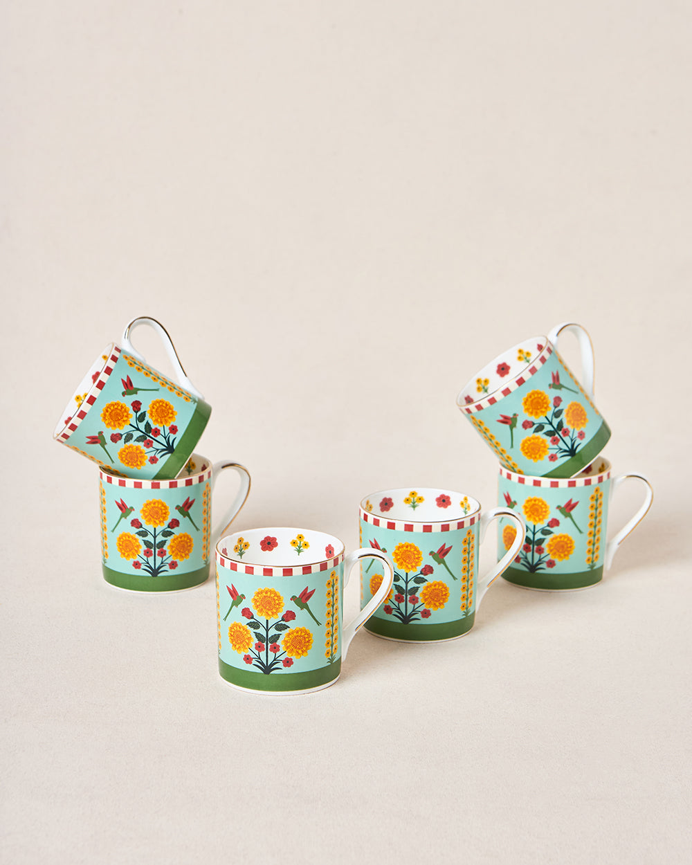 Rani Bagh Mugs Gift Set - Set of 6, 220 ml | Palace Memoirs