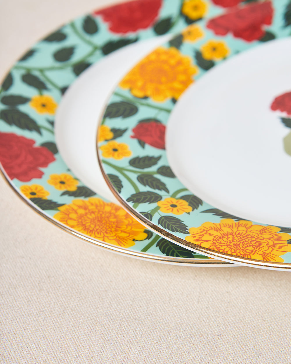 Royal Tusker Snack Plate Gift Set - Set of 4, 8"dia | Palace Memoirs