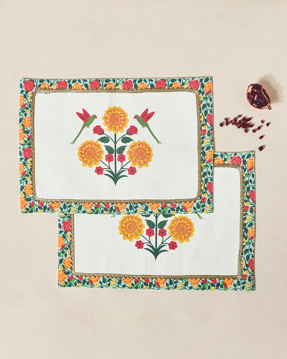 Rani Bagh Placemats, Set of 2 -  13"x19" | Palace Memoirs