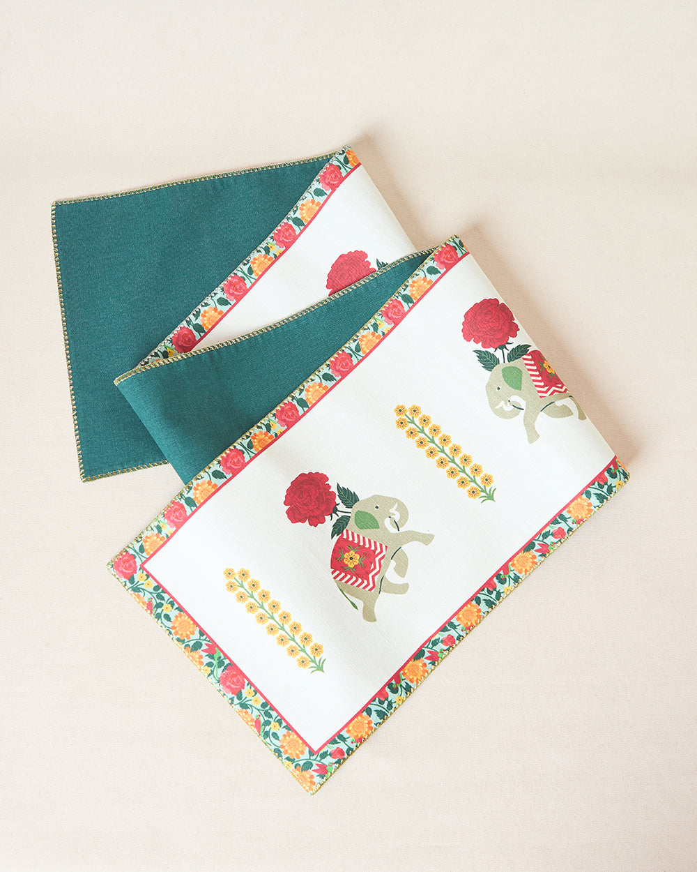 Royal Tusker Table Runner, 13"x72" | Palace Memoirs