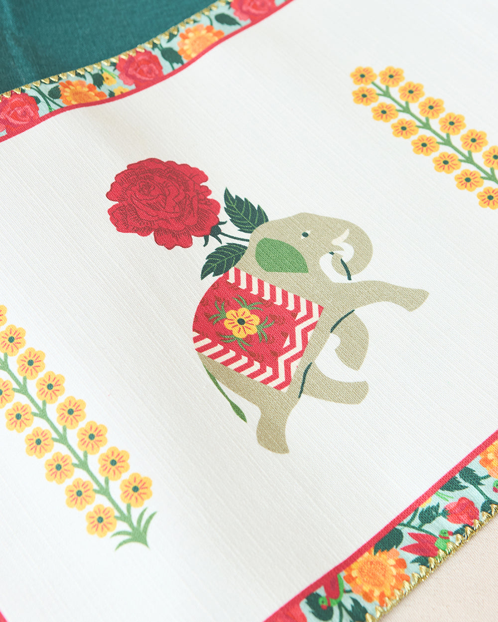 Royal Tusker Table Runner, 13"x72" | Palace Memoirs