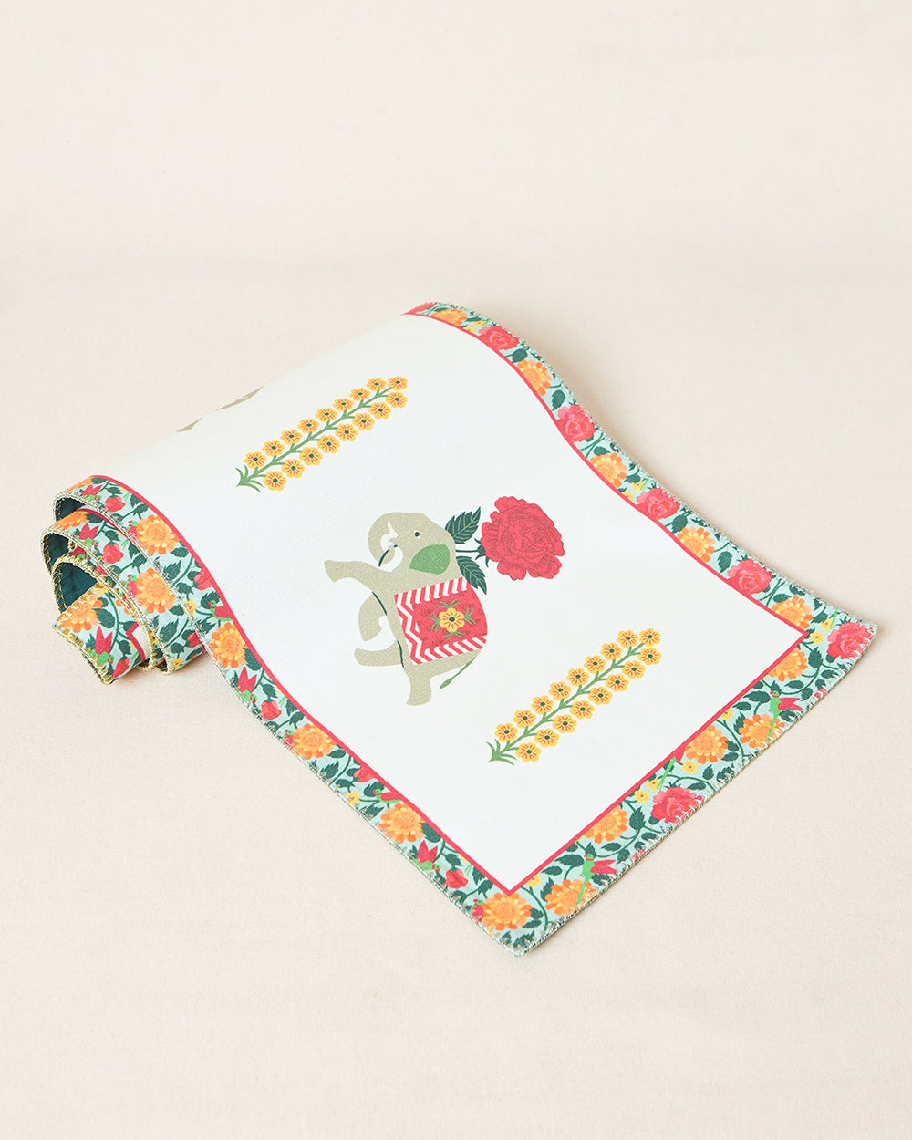 Royal Tusker Table Runner, 13"x72" | Palace Memoirs