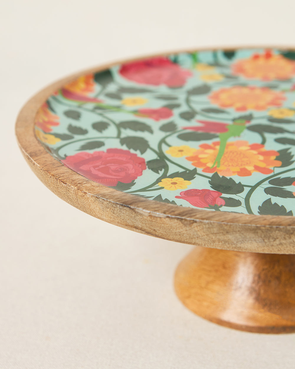 Rani Bagh Wooden Cake Stand , 10"dia | Palace Memoirs