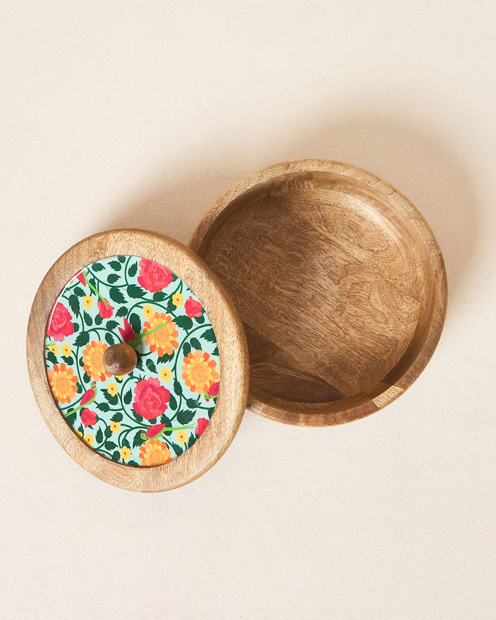 Rani Bagh Wooden Roti Box, 8"dia | Palace Memoirs