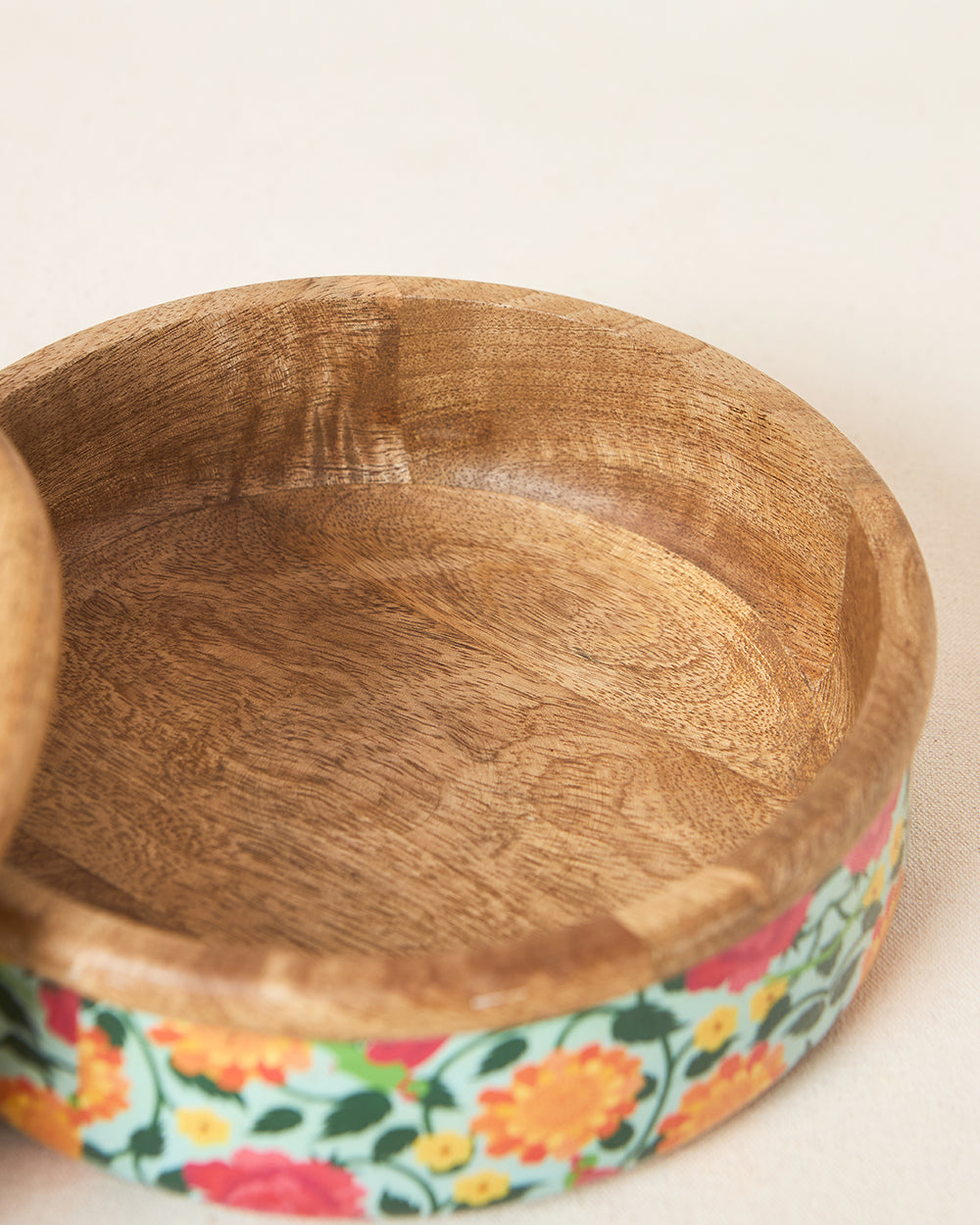 Rani Bagh Wooden Roti Box, 8"dia | Palace Memoirs