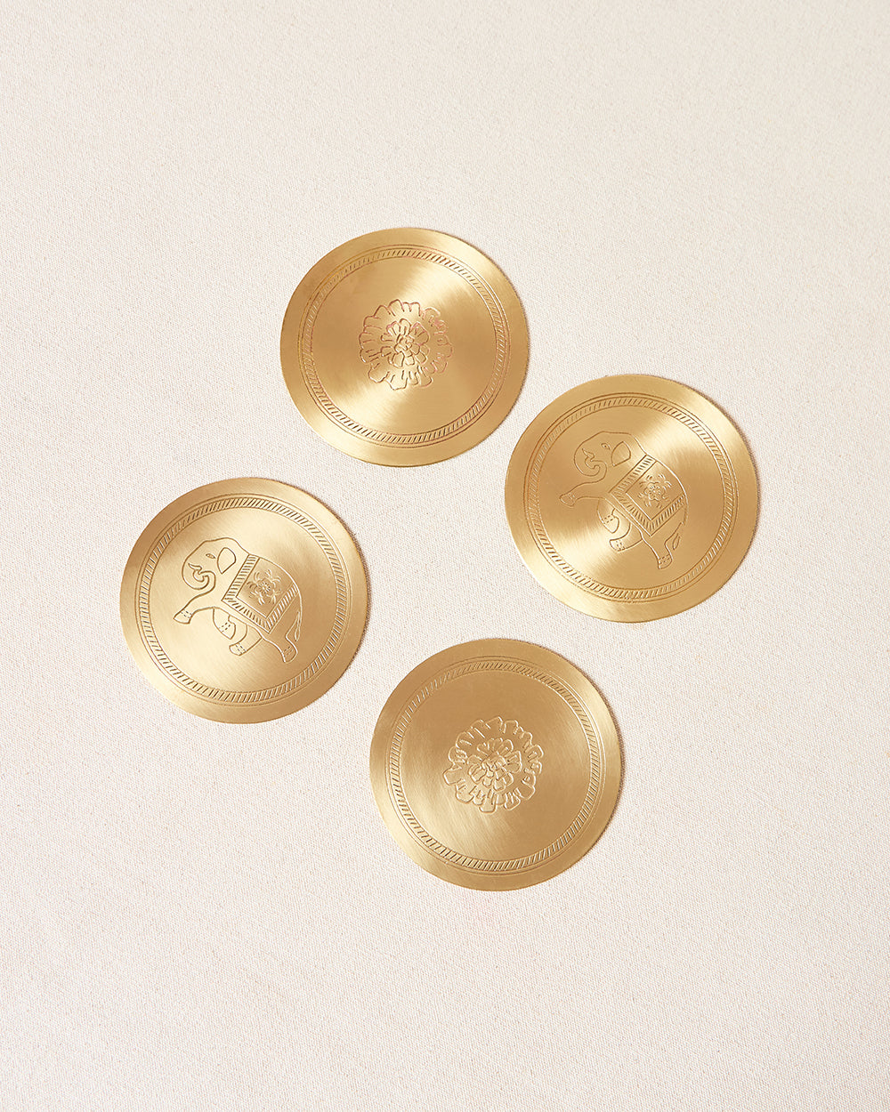 Rani Bagh Coasters Gift Set - Set of 4, 4"dia | Palace Memoirs