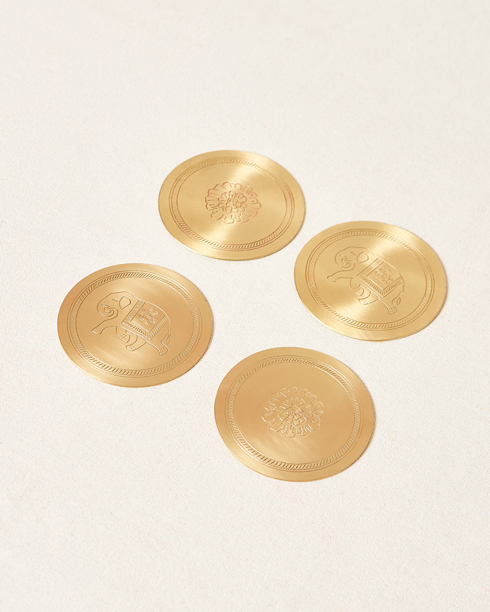 Rani Bagh Coasters Gift Set - Set of 4, 4"dia | Palace Memoirs