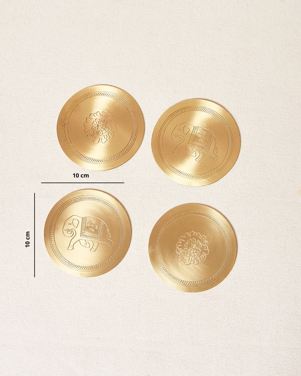 Rani Bagh Coasters Gift Set - Set of 4, 4"dia | Palace Memoirs