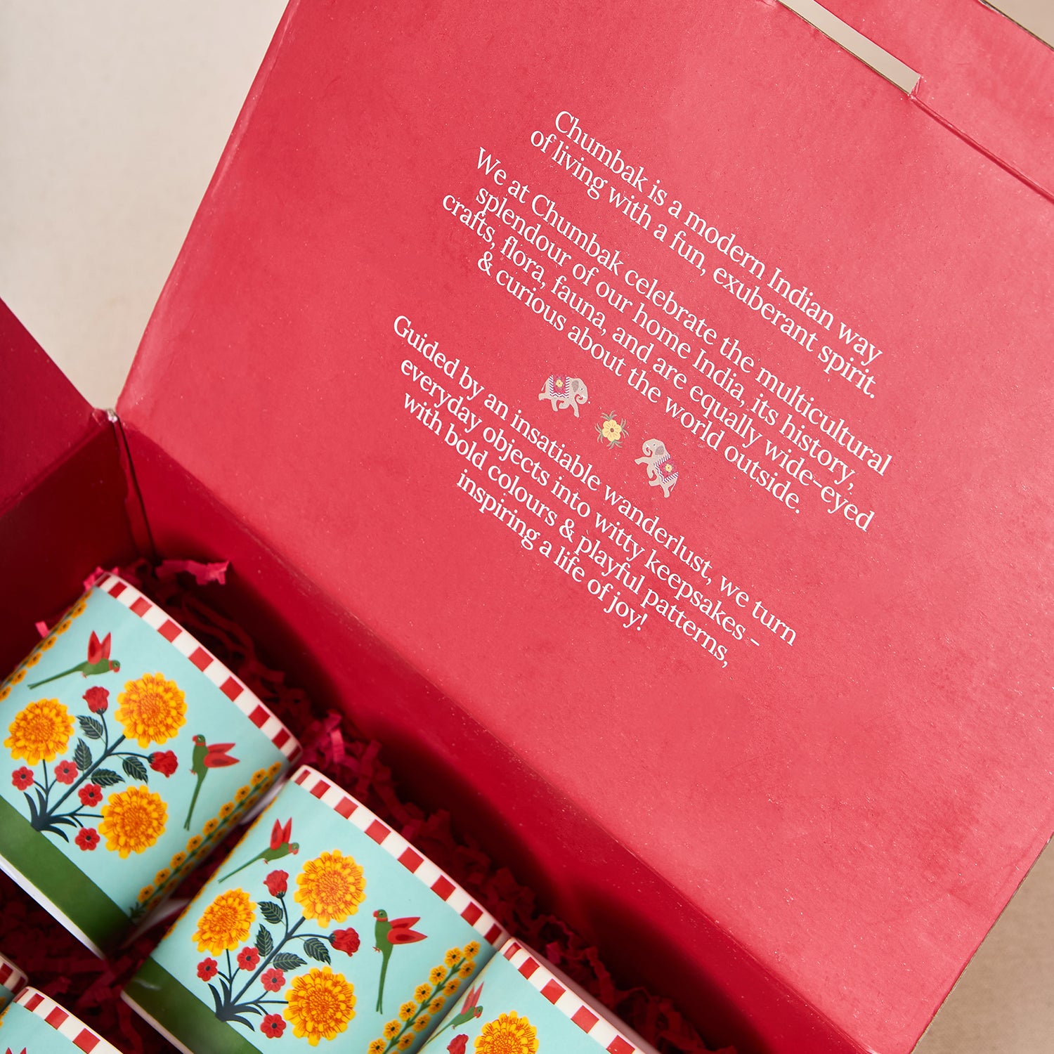 Rani Bagh Mugs Gift Set - Set of 6, 220 ml | Palace Memoirs