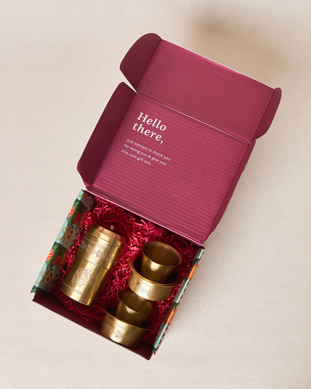 Royal Tusker Brass Filter Coffee Gift Set -  Set of 3 | Palace Memoirs