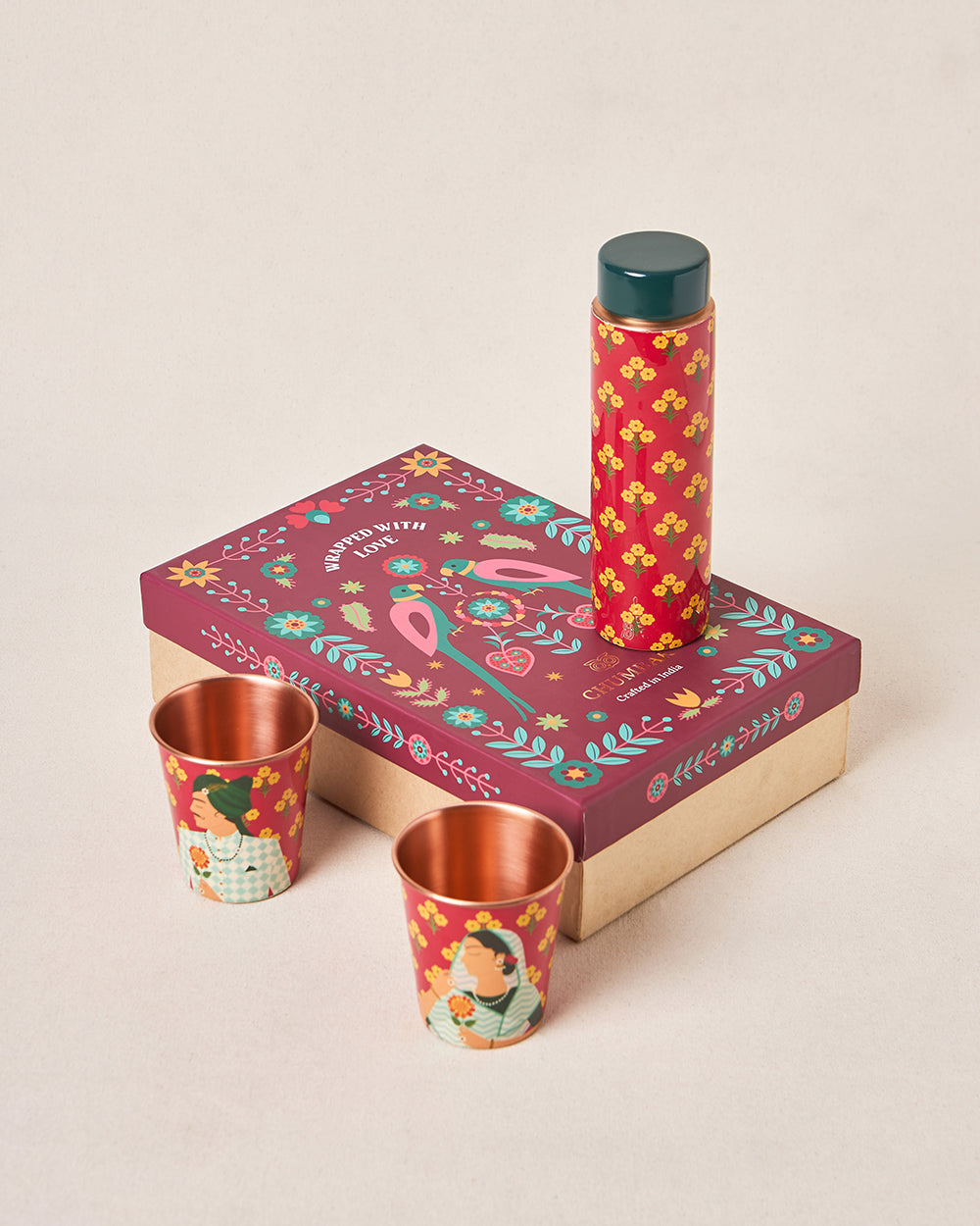 Rajmahal Copper Drinkware Gift Set - Set of 3 | Palace Memoirs
