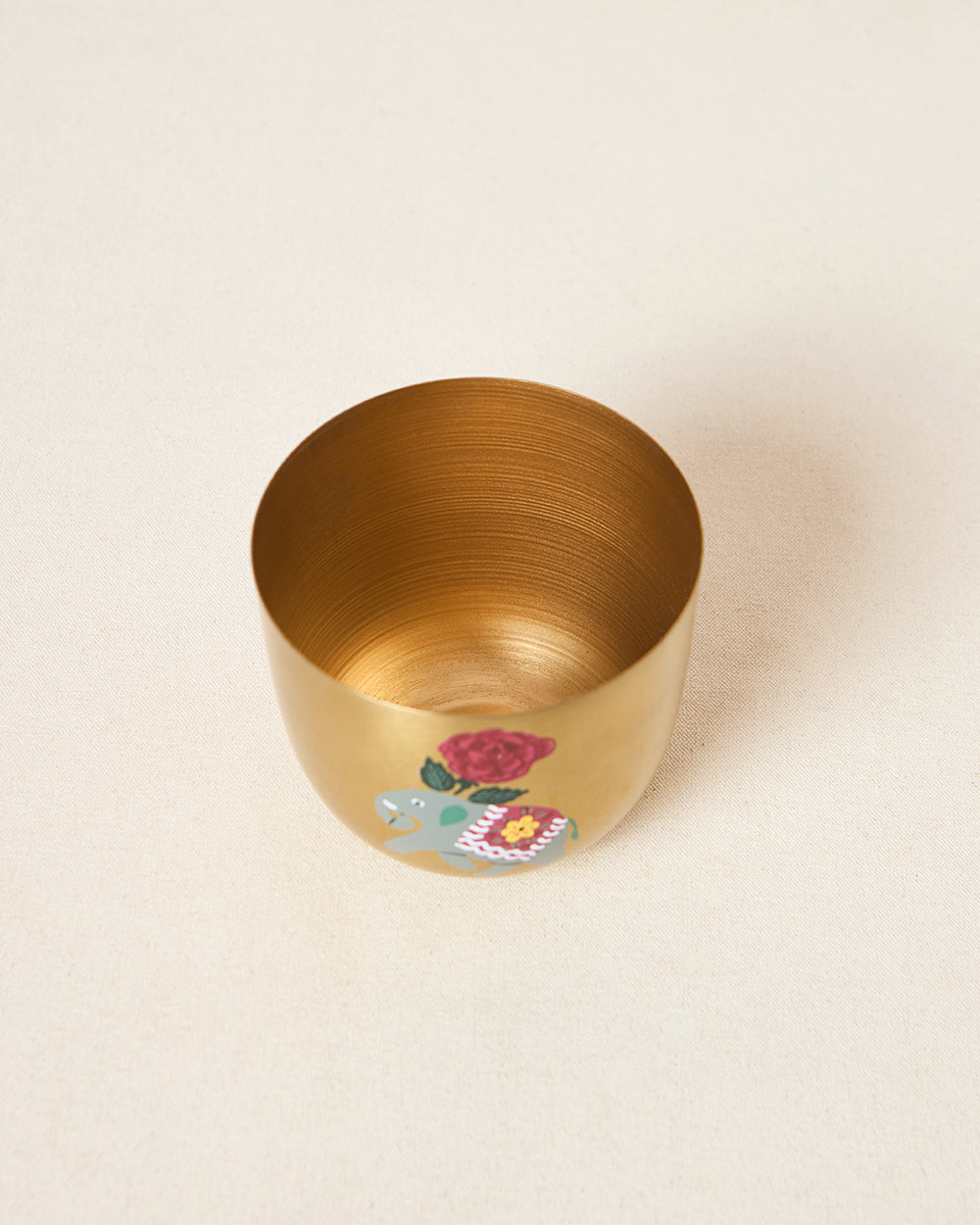 Royal Tusker Hand-painted Planter, 5" dia | Palace Memoirs
