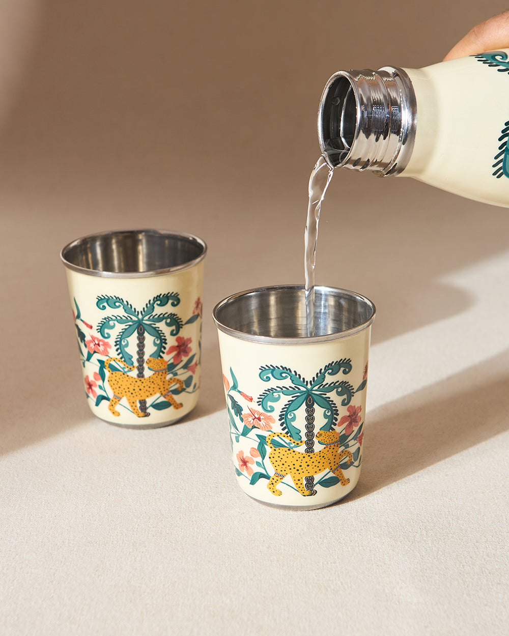 Wild Bloom Steel Tumblers - Set of 2, 220ml | Lost in Paradise