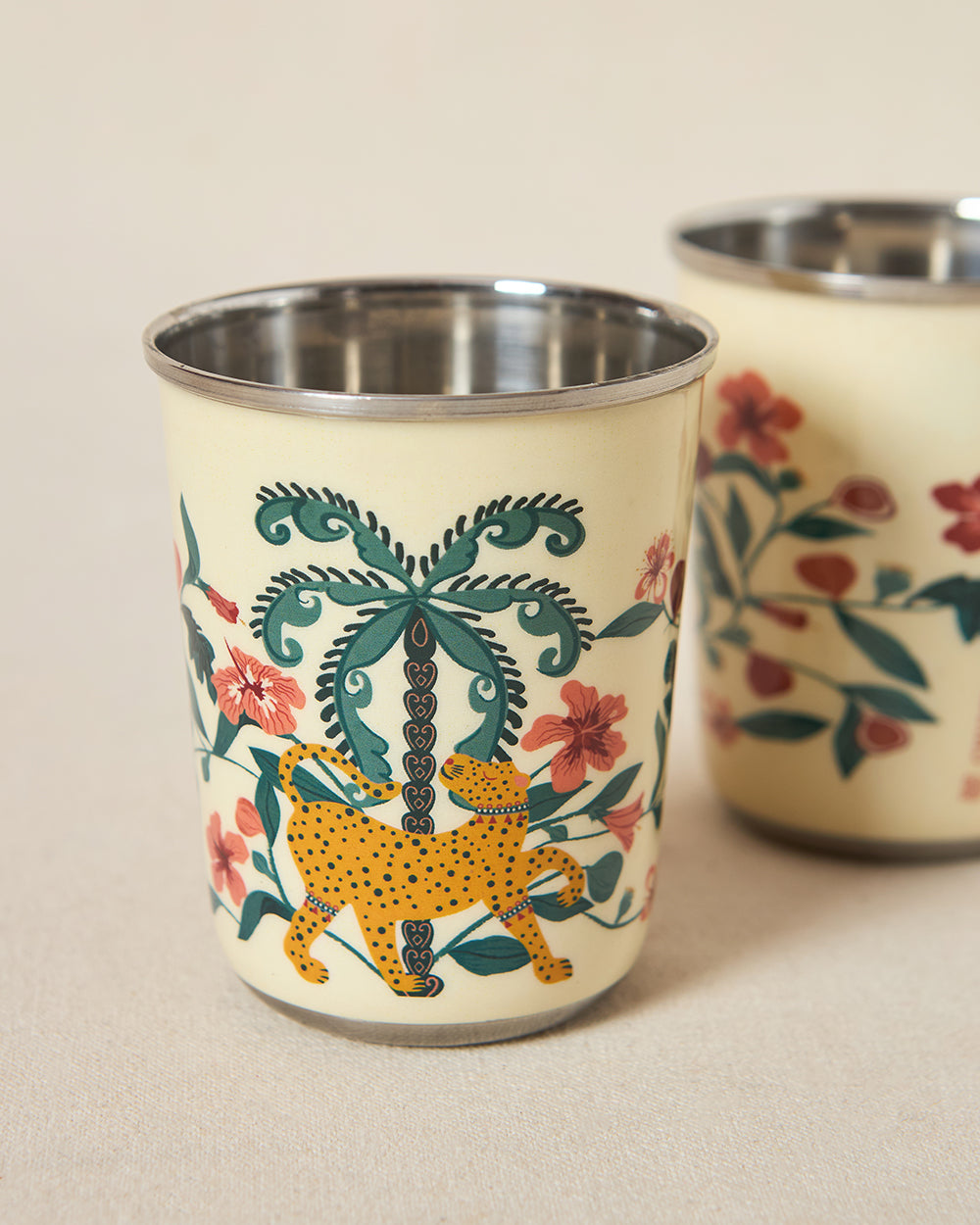 Wild Bloom Steel Tumblers - Set of 2, 220ml | Lost in Paradise