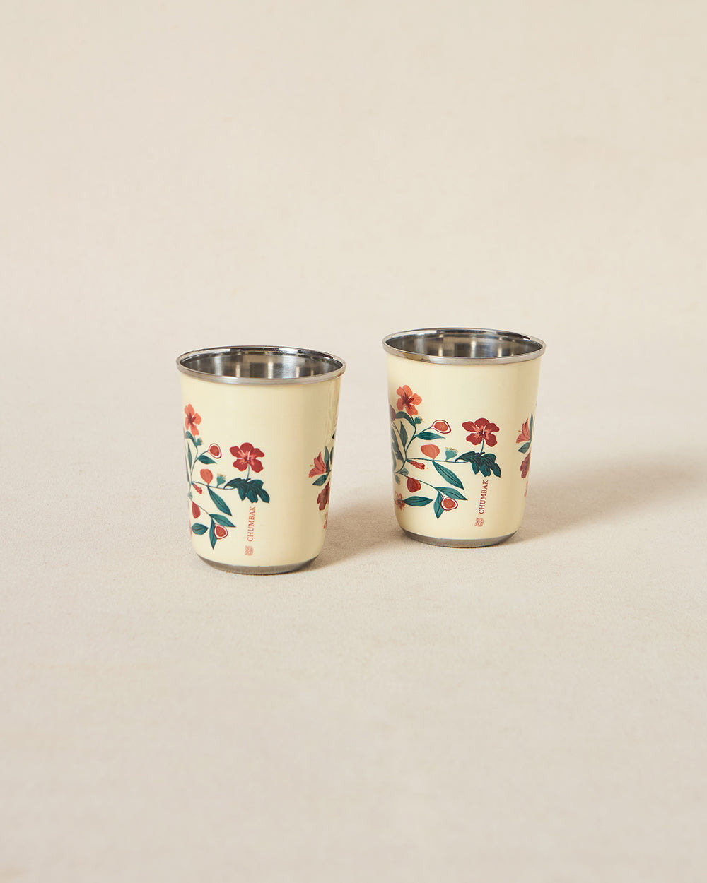 Wild Bloom Steel Tumblers - Set of 2, 220ml | Lost in Paradise