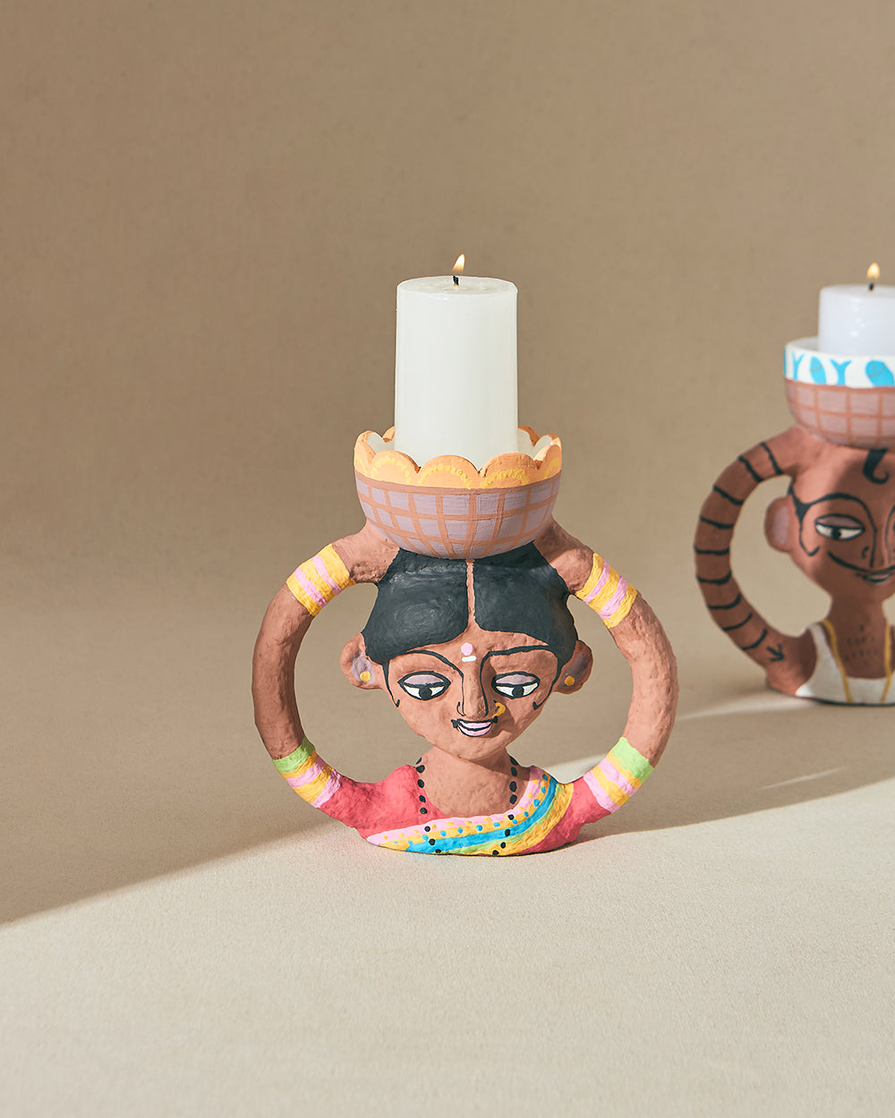 Mala Paper Mache Candle Stand | Lost in Paradise