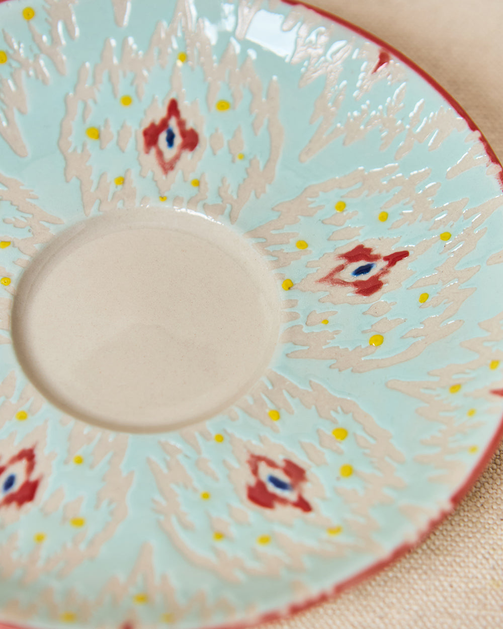 Ikat Fusion Cup & Saucer Set - Teal, 100ml