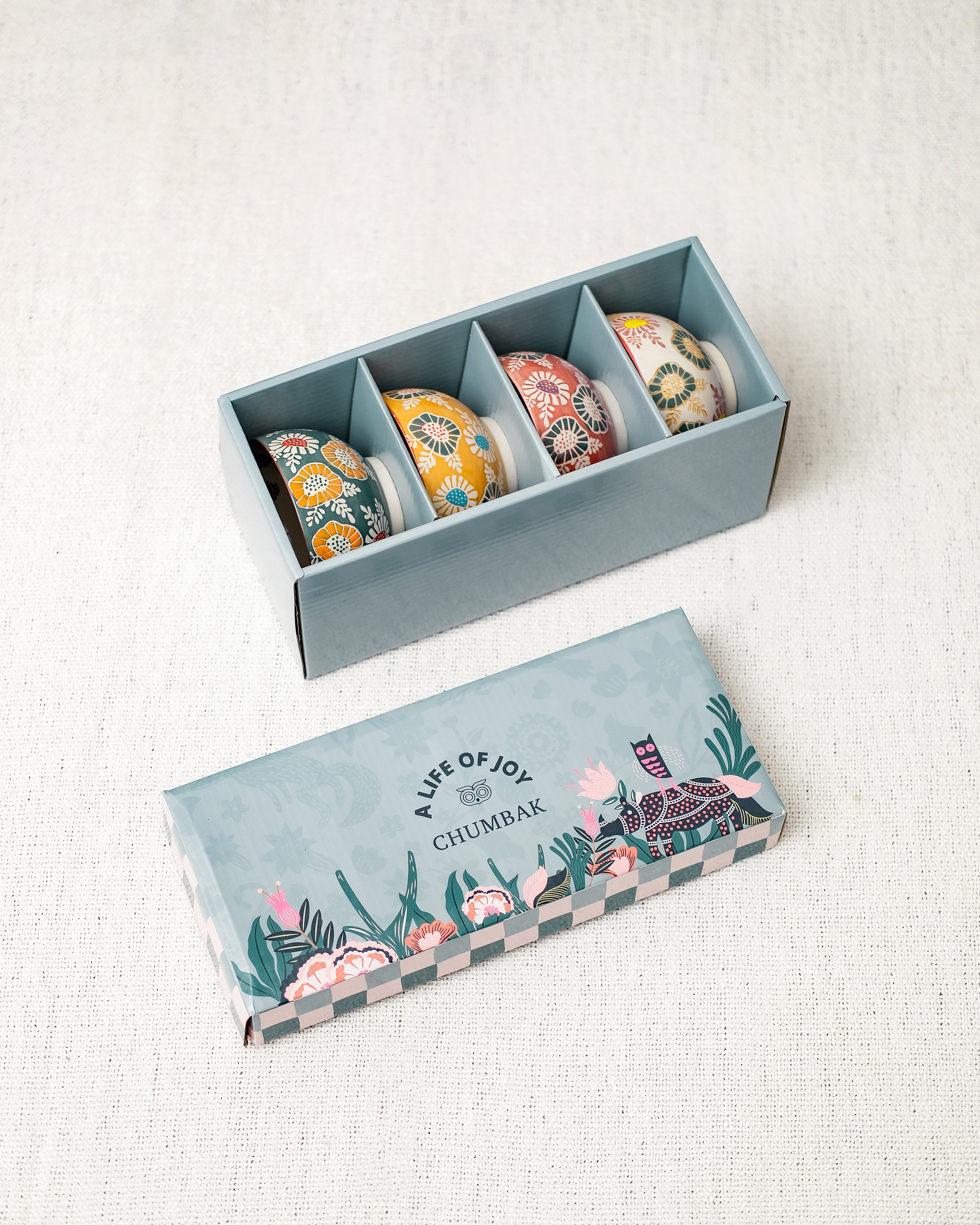 Wildflower Bowls Gift Set of 4, 220ml | Lost in Paradise