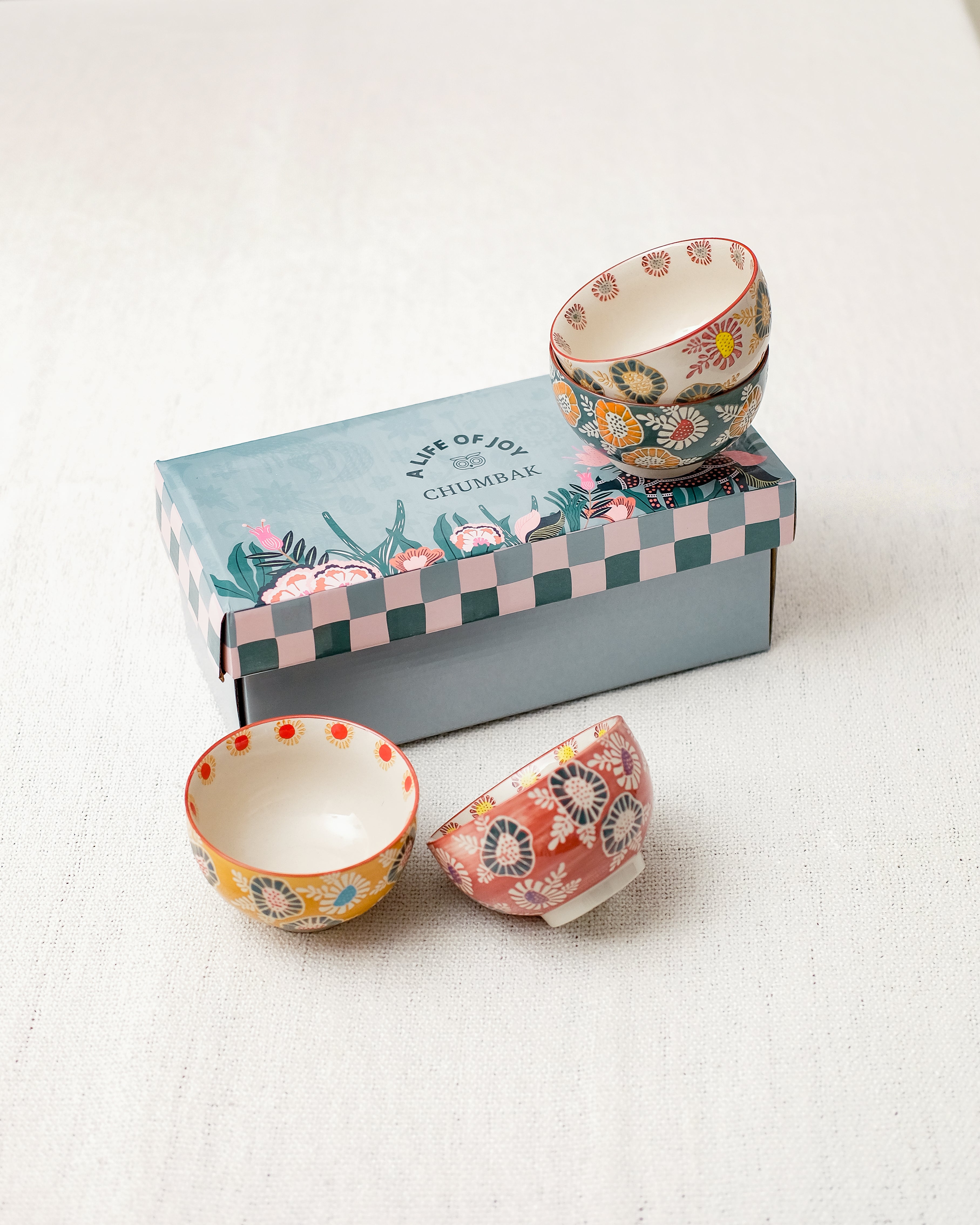 Wildflower Bowls Gift Set of 4, 220ml | Lost in Paradise