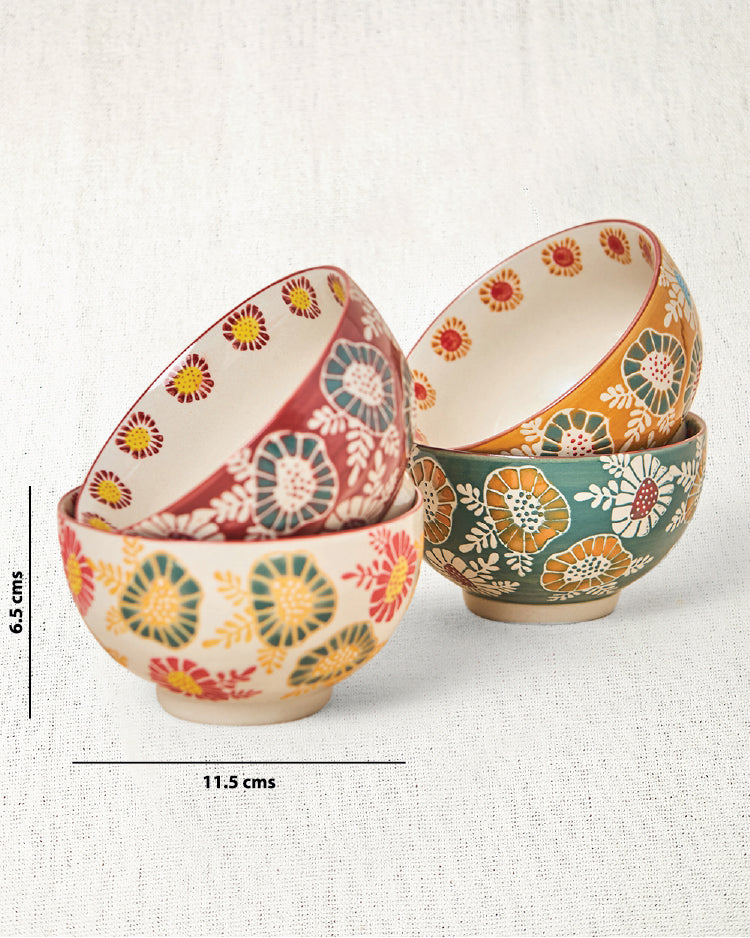 Wildflower Bowls Gift Set of 4, 220ml | Lost in Paradise