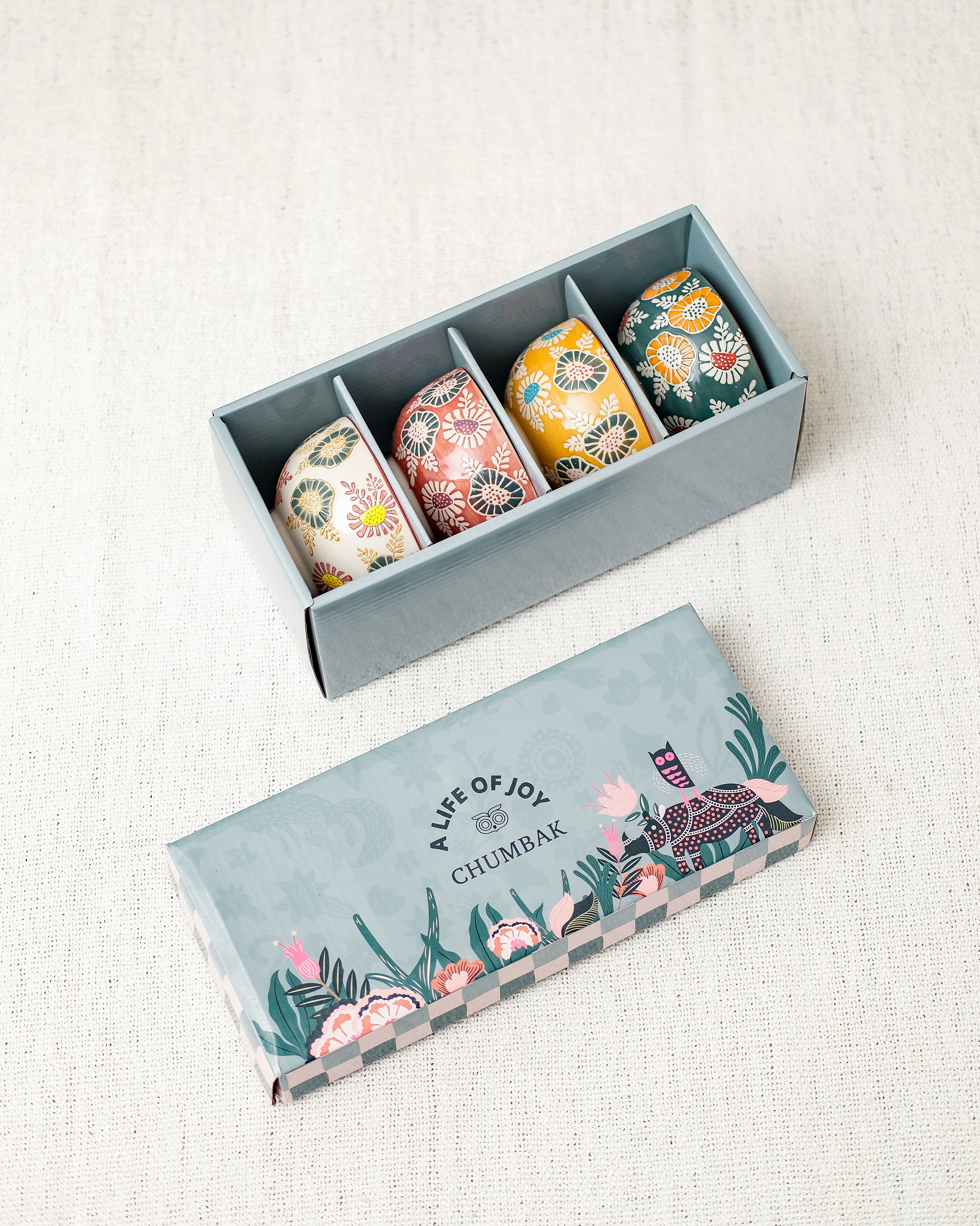 Wildflower Bowls Gift Set of 4, 220ml | Lost in Paradise