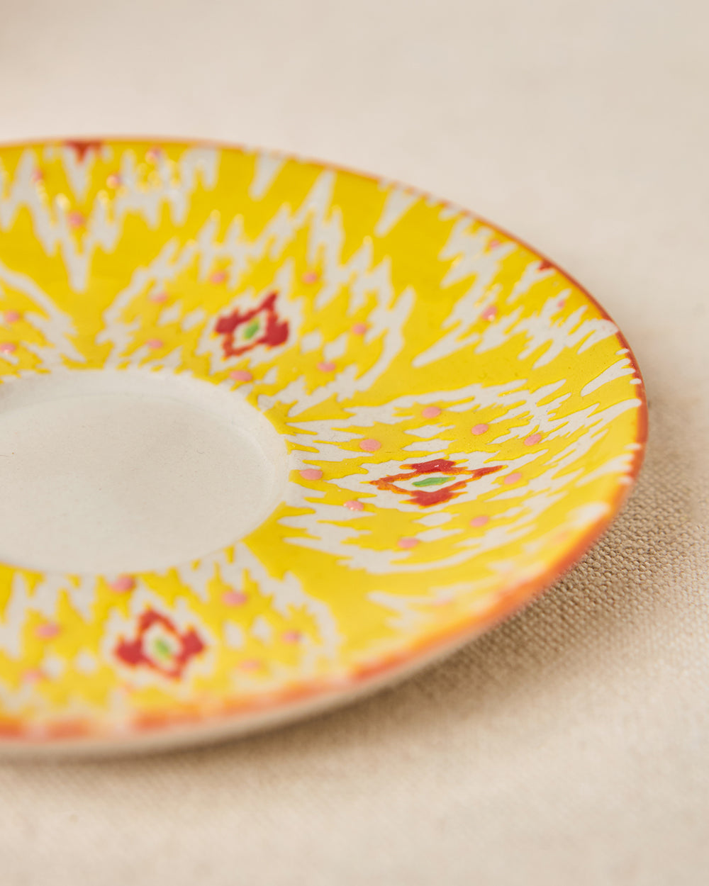 Ikat Fusion Cup & Saucer Set - Yellow, 100ml