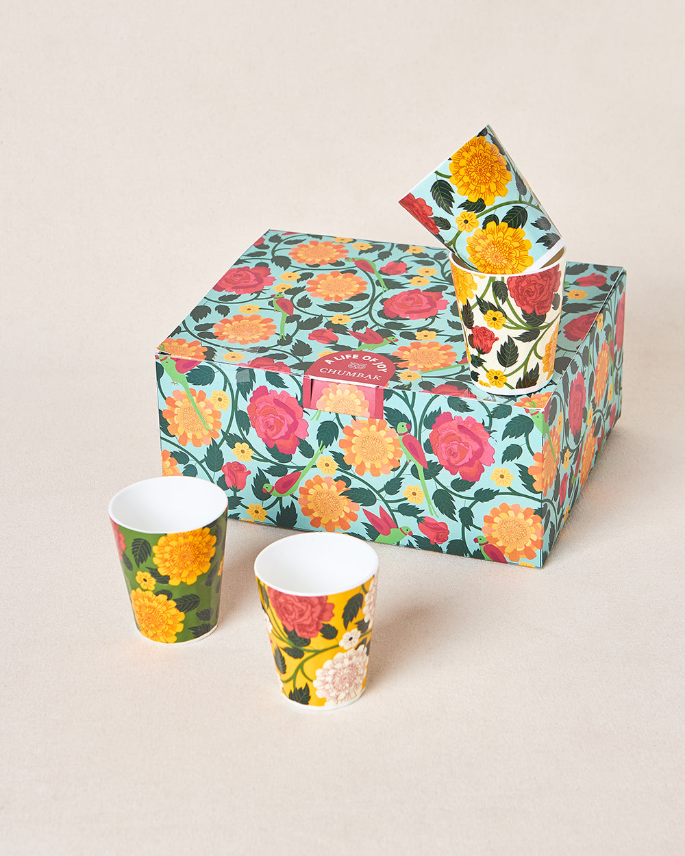 Rani Bagh Tumblers Gift Set - Set of 4, 180ml | Palace Memoirs