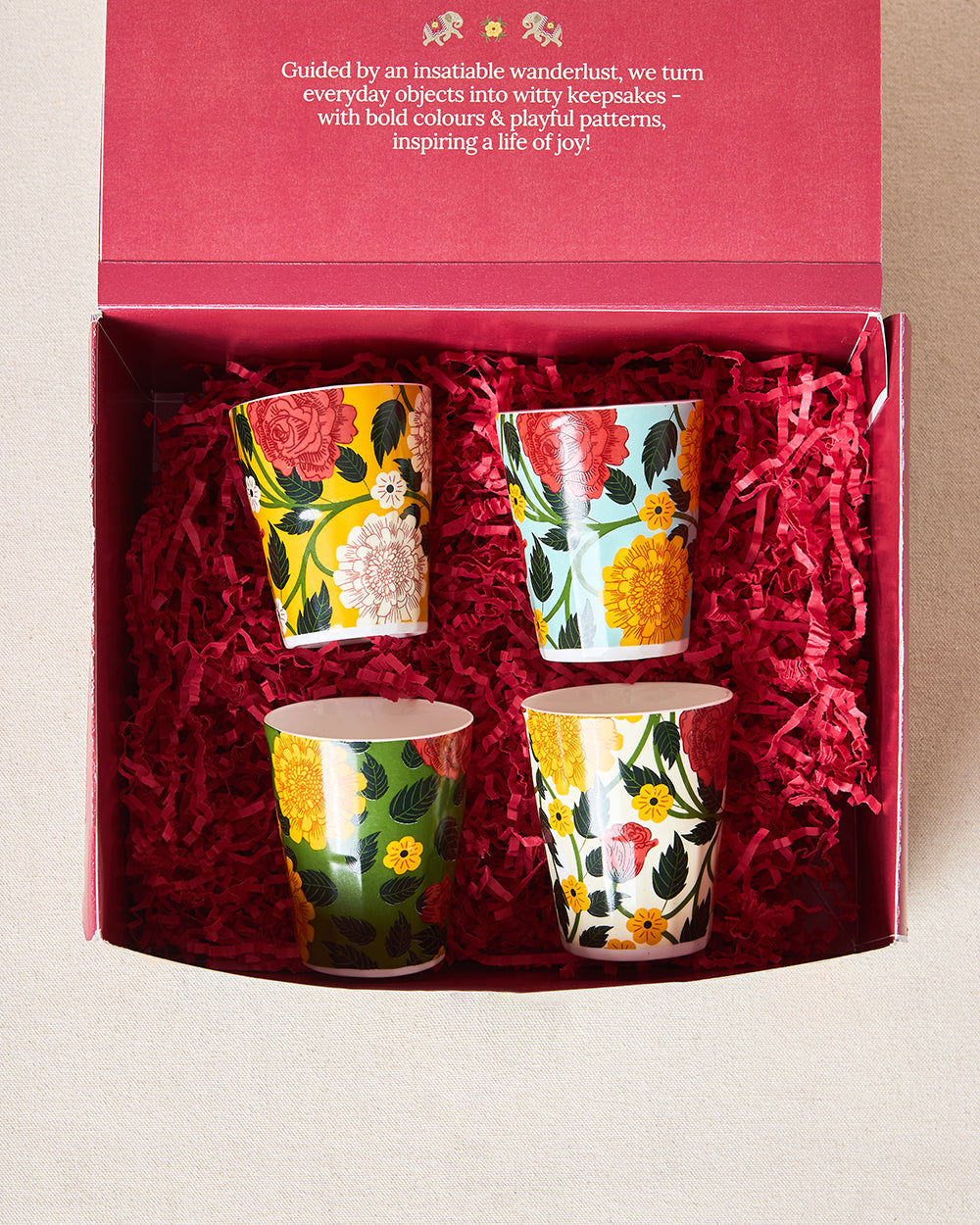 Rani Bagh Tumblers Gift Set - Set of 4, 180ml | Palace Memoirs