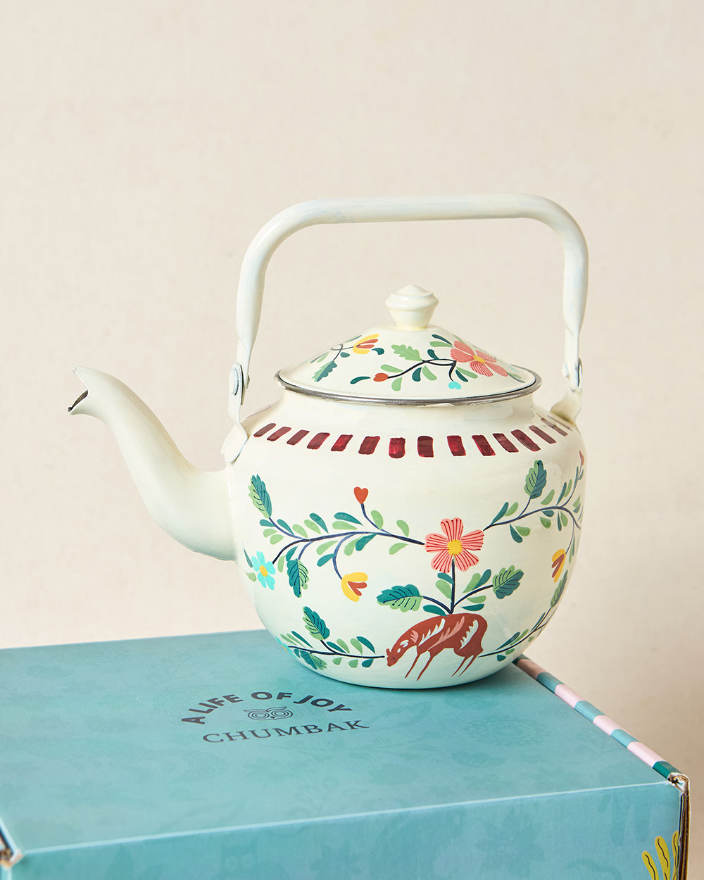Hangul Hand-Painted Kahwah Kettle & Mugs Set | Kashmir Trails