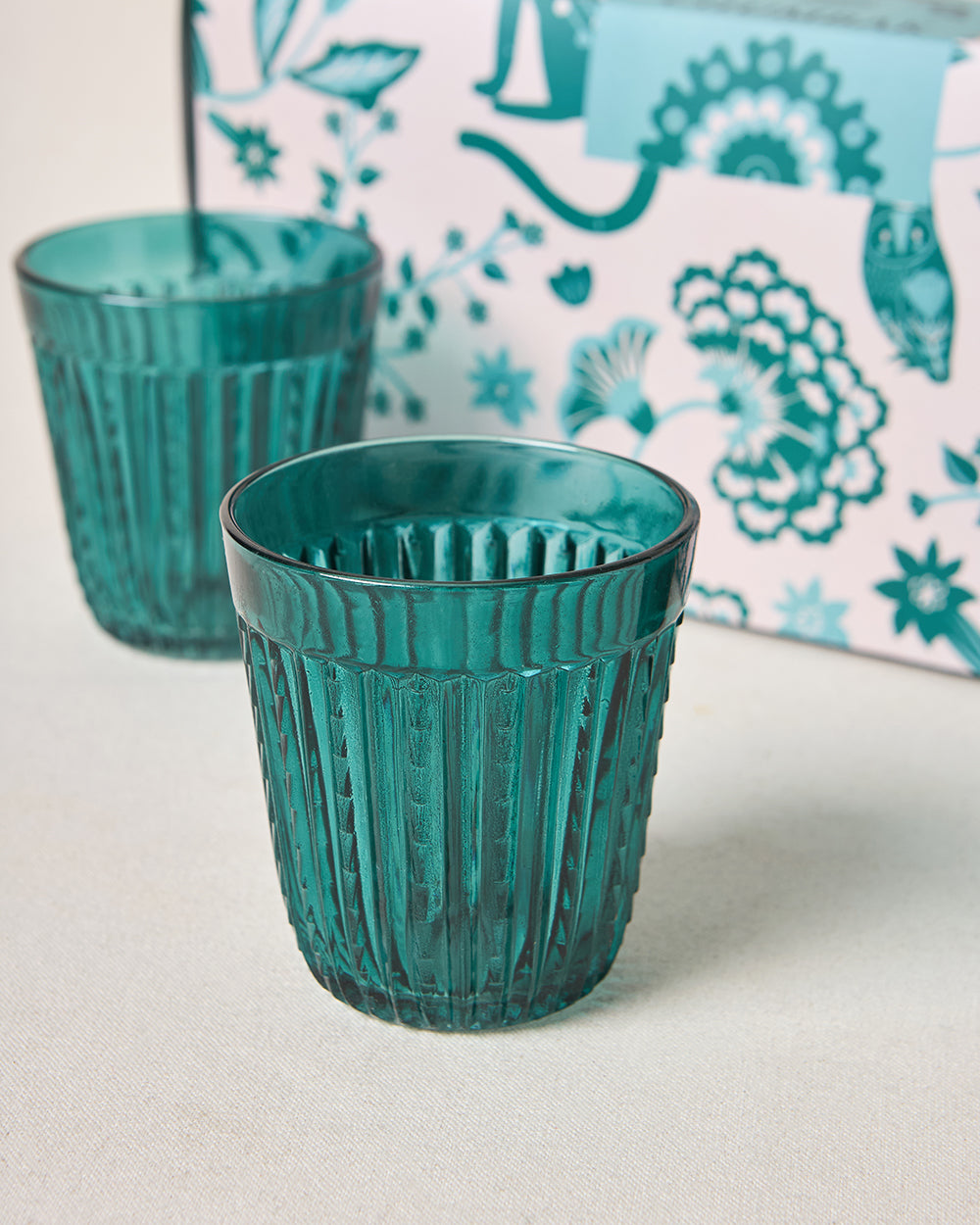 Cove Glass Tumblers Gift Set - Set of 6, 250ml| Summer Serenade