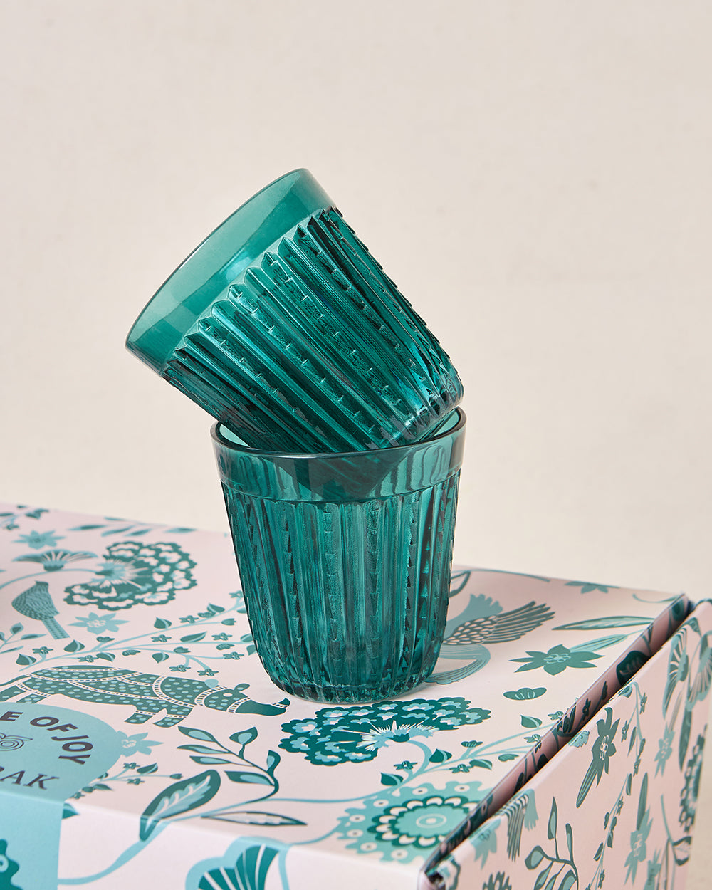 Cove Glass Tumblers Gift Set - Set of 6, 250ml| Summer Serenade