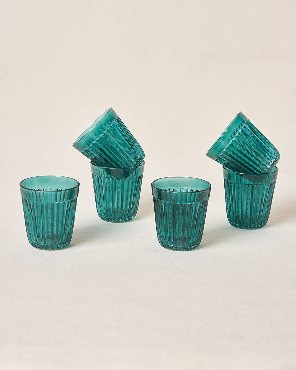 Cove Glass Tumblers Gift Set - Set of 6, 250ml| Summer Serenade