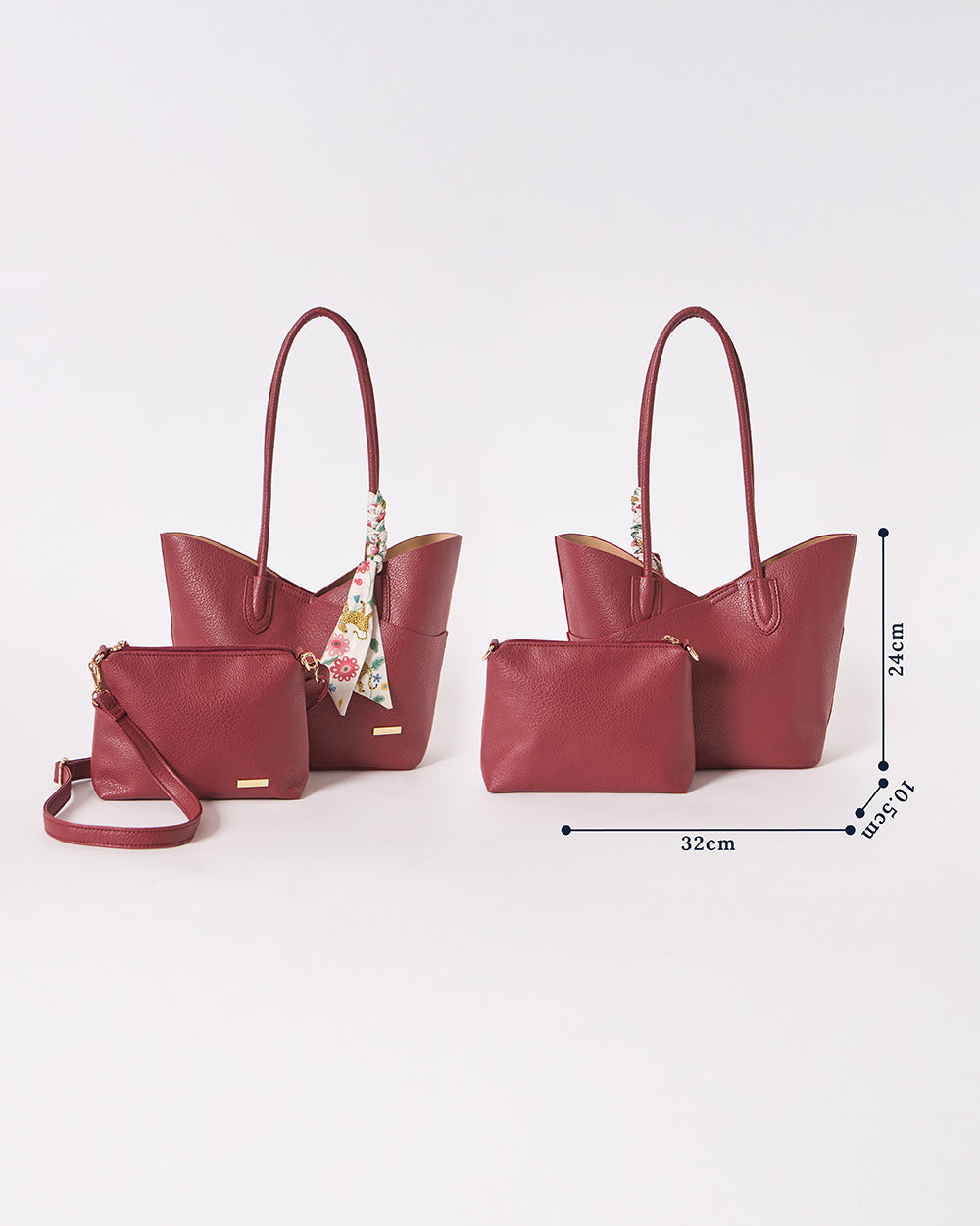 The Skies Tote & Sling Bag, Maroon | Lost In Paradise
