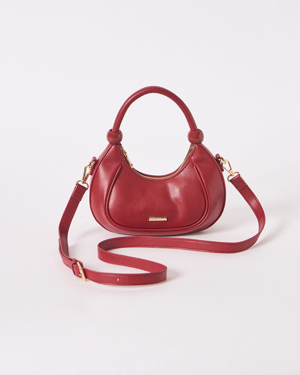 The Venice Crescent Handbag, Maroon | Lost In Paradise