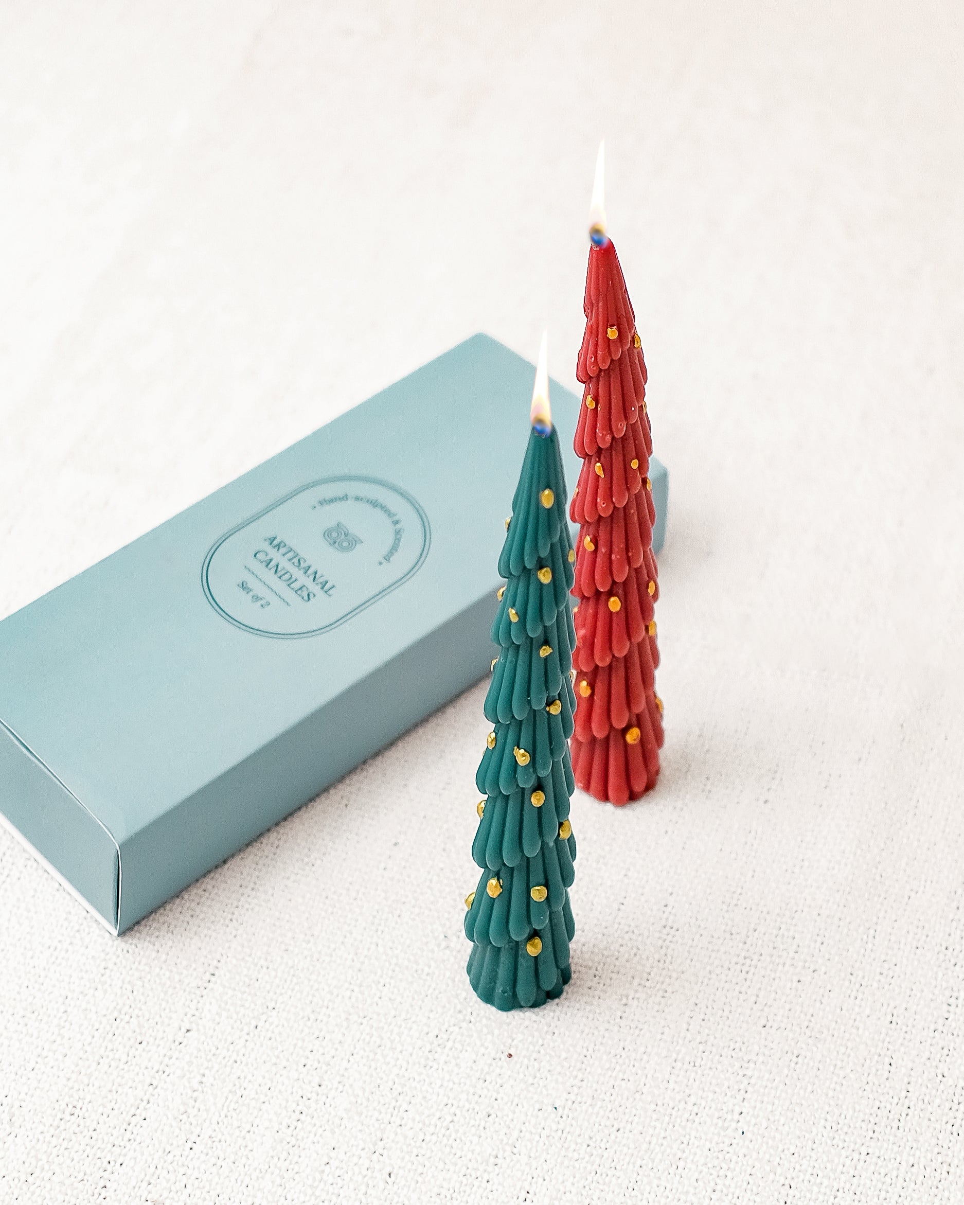 Holiday Glow Taper Candles | Set of 2