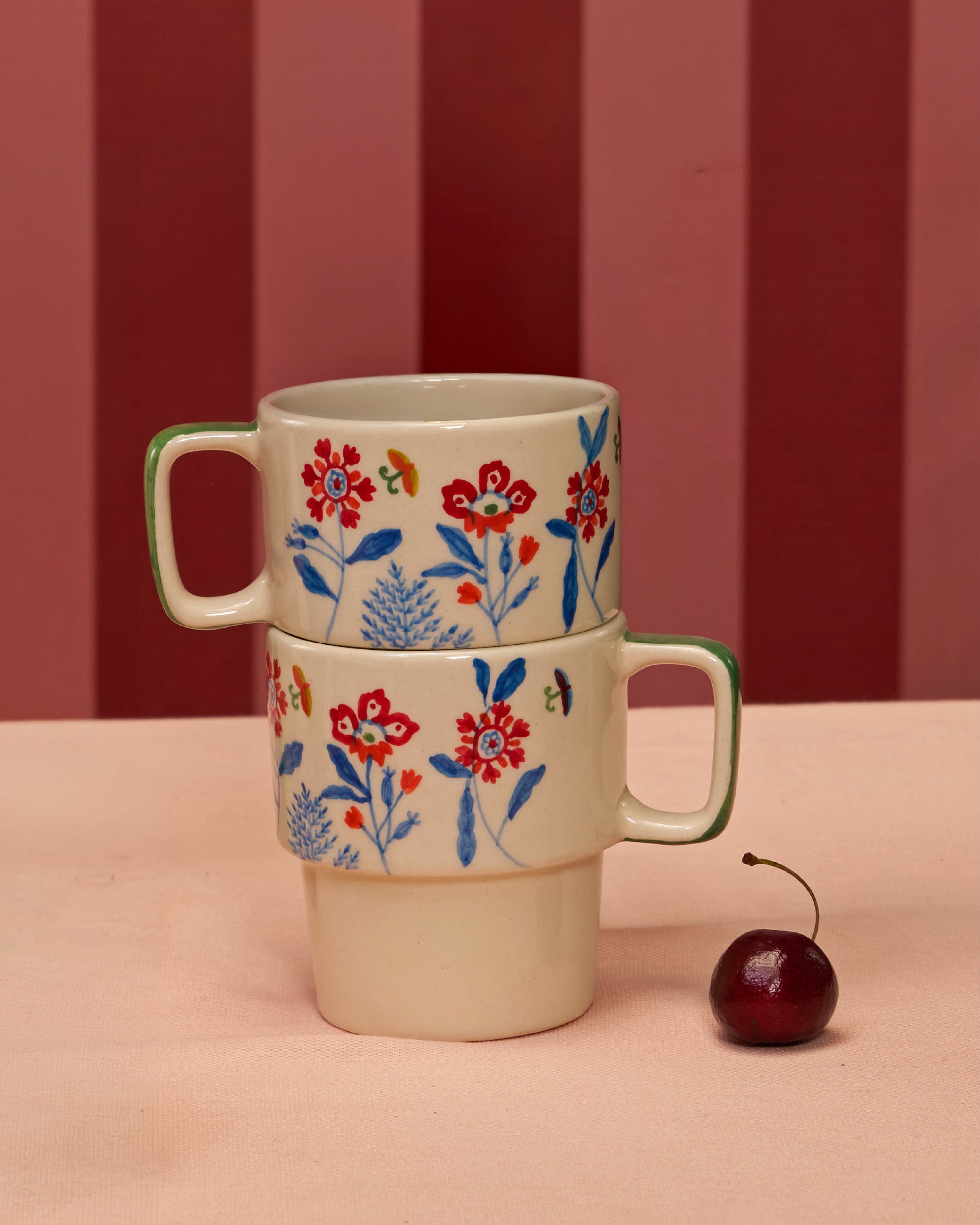 Wild Bloom Stacked Mug Set of 2 | Forest Folklore