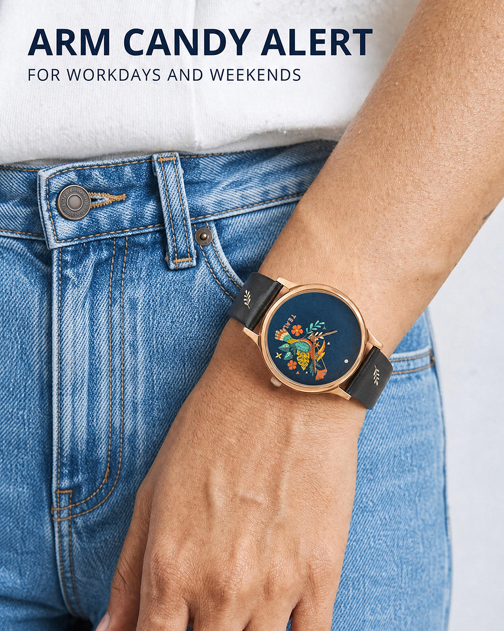 TEAL by Chumbak Tropical Birdie Watch Black