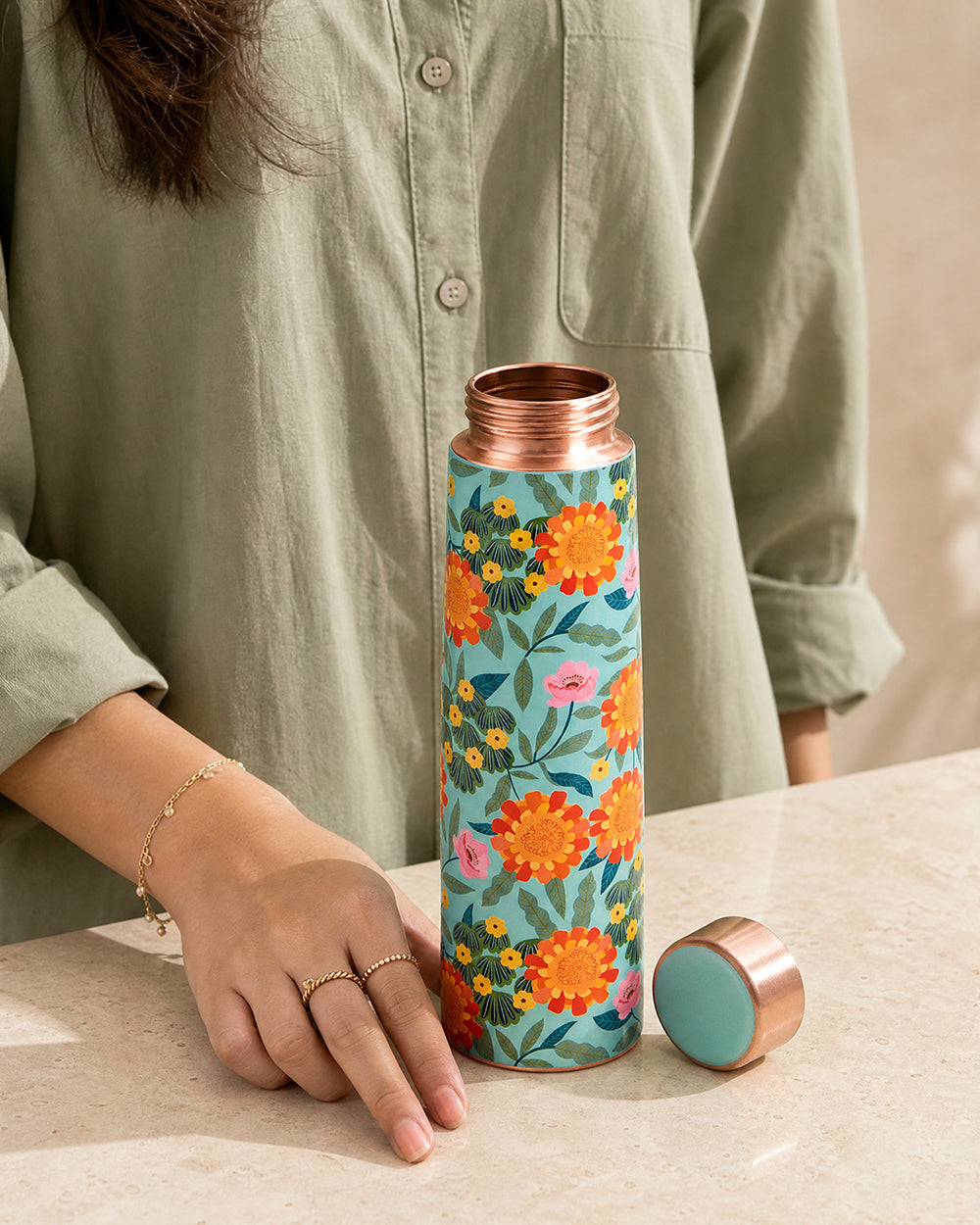 Marigold Copper Bottle, 900 ml