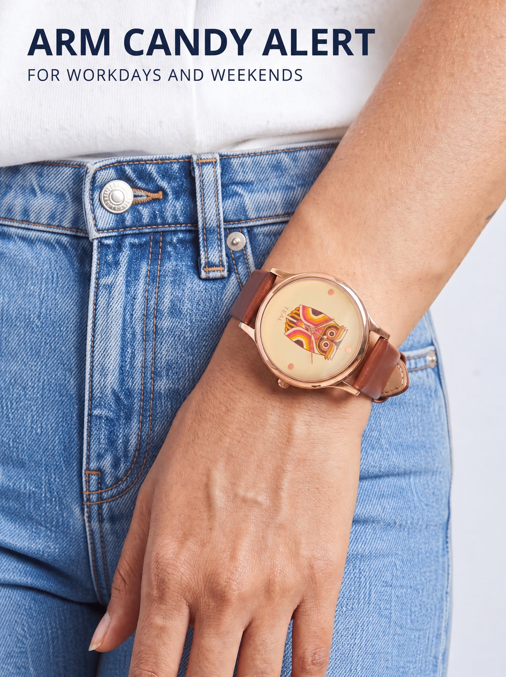 TEAL by Chumbak Aztec Owl Wrist Watch