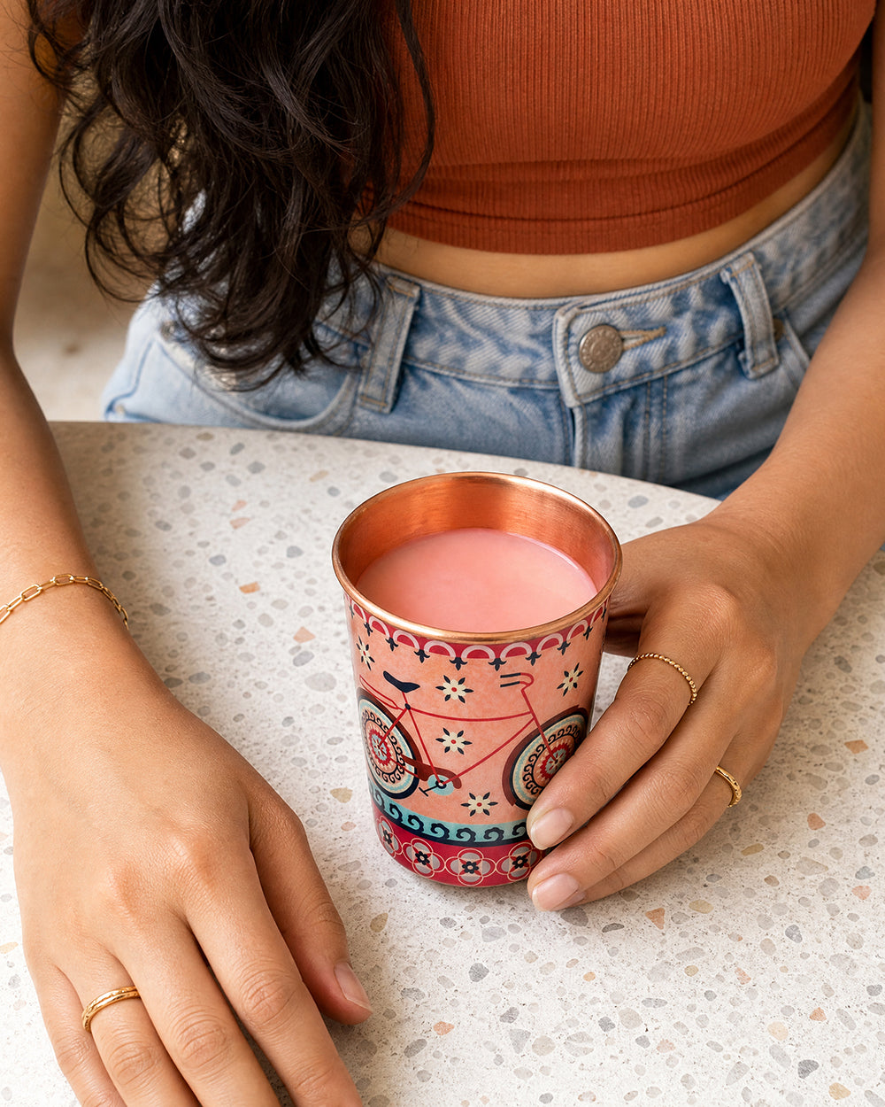 Boho Cycle Copper Tumbler - Small