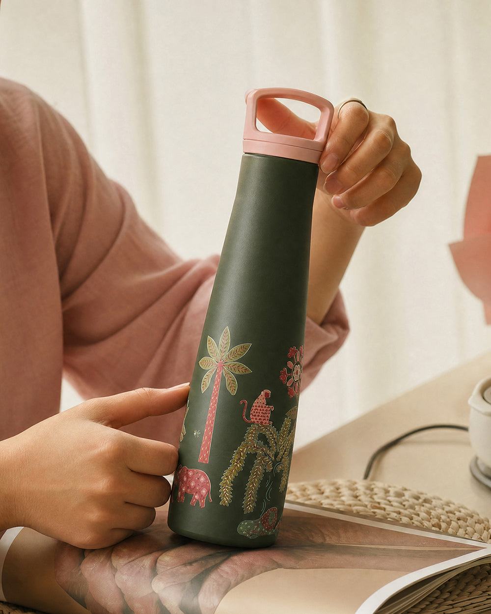 Forest Bloom Insulated Steel Sipper - 650 ml | Forest Folklore
