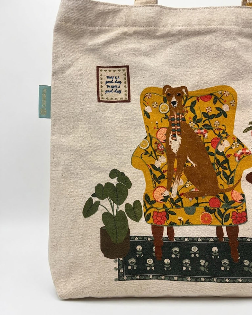 Limonata Hound Canvas Tote | Citrus Zest