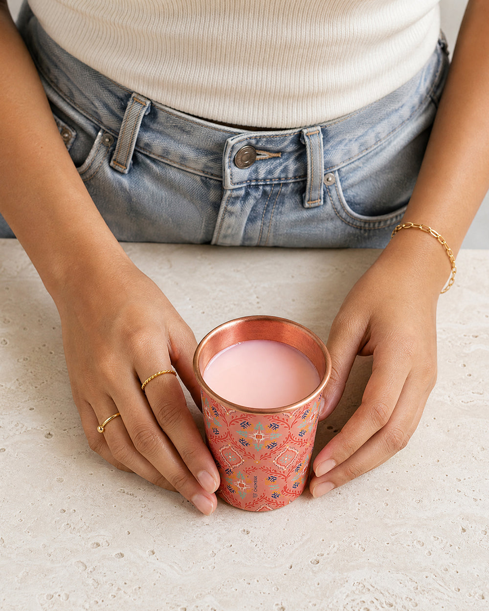 Moroccan Tile Copper Tumbler- Small
