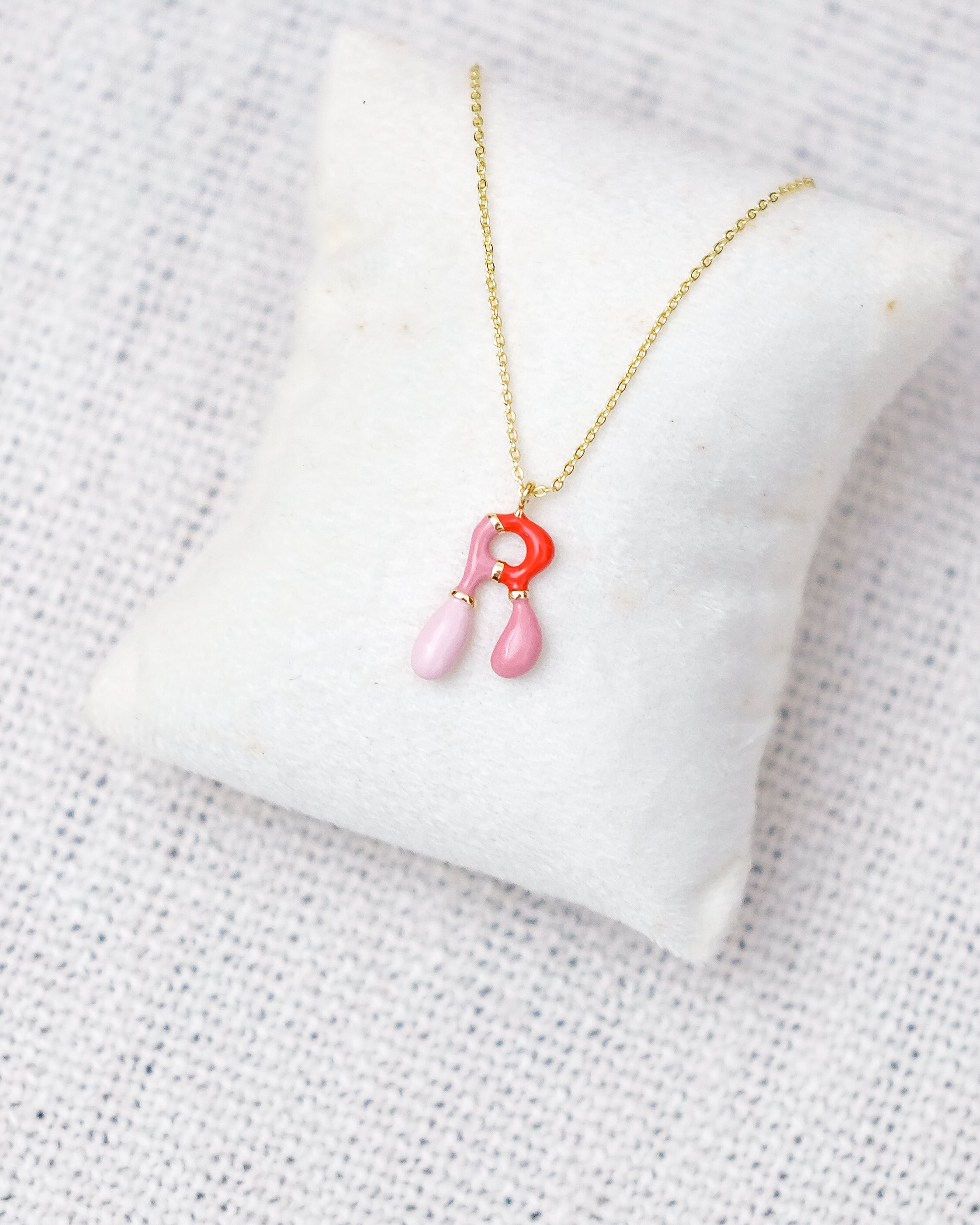 Alphabet Charm + Chain - R