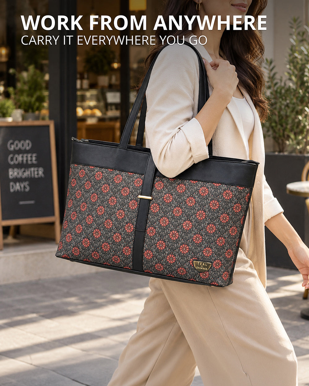 Teal by Chumbak Phool Jaal Work Tote