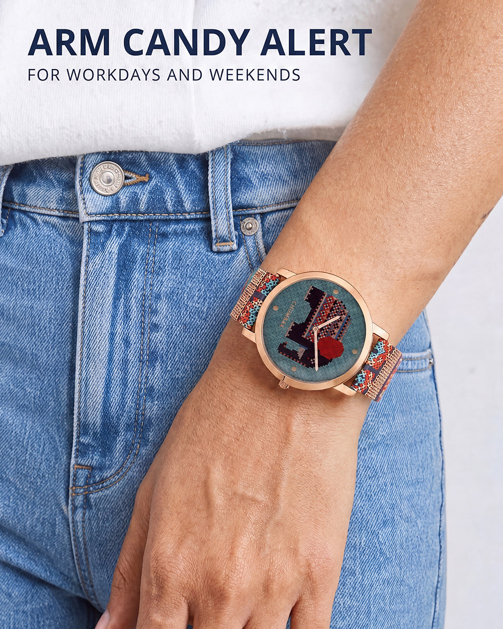 TEAL by Chumbak Tribal Elephant Aztec Watch