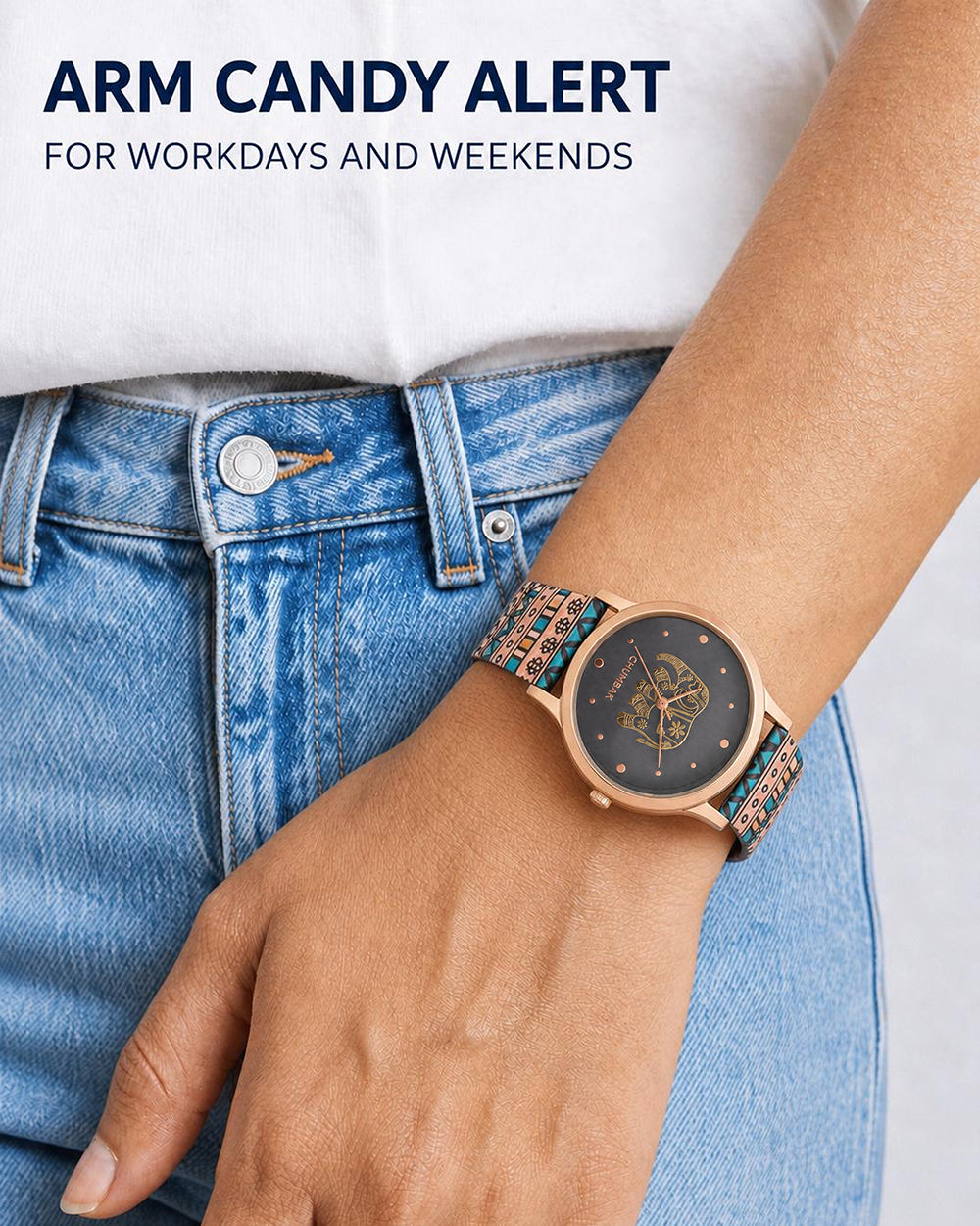 TEAL by Chumbak Carnival Elephant Watch-Black